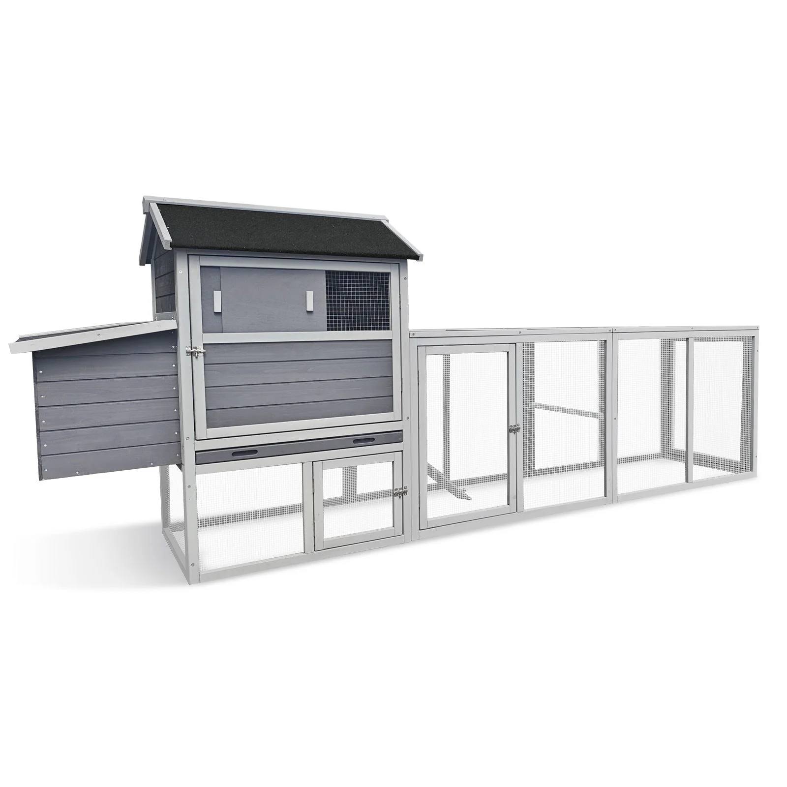 Chicken Coop With Run And Nesting Box, Large Outdoor Hen House For Backyard - Image 2