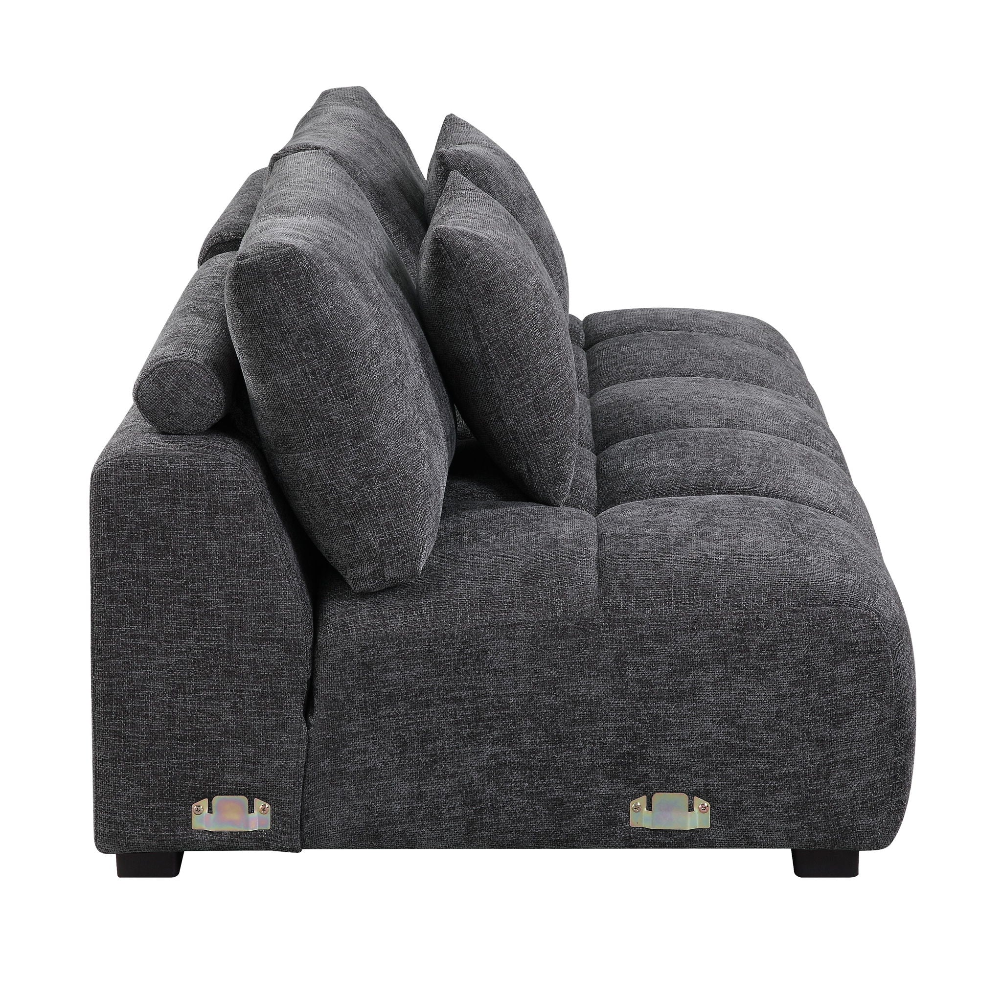 Chosen - Sectional Sofa With Toss Pillows With 2 Chaises With Ottoman - Gray - Image 6