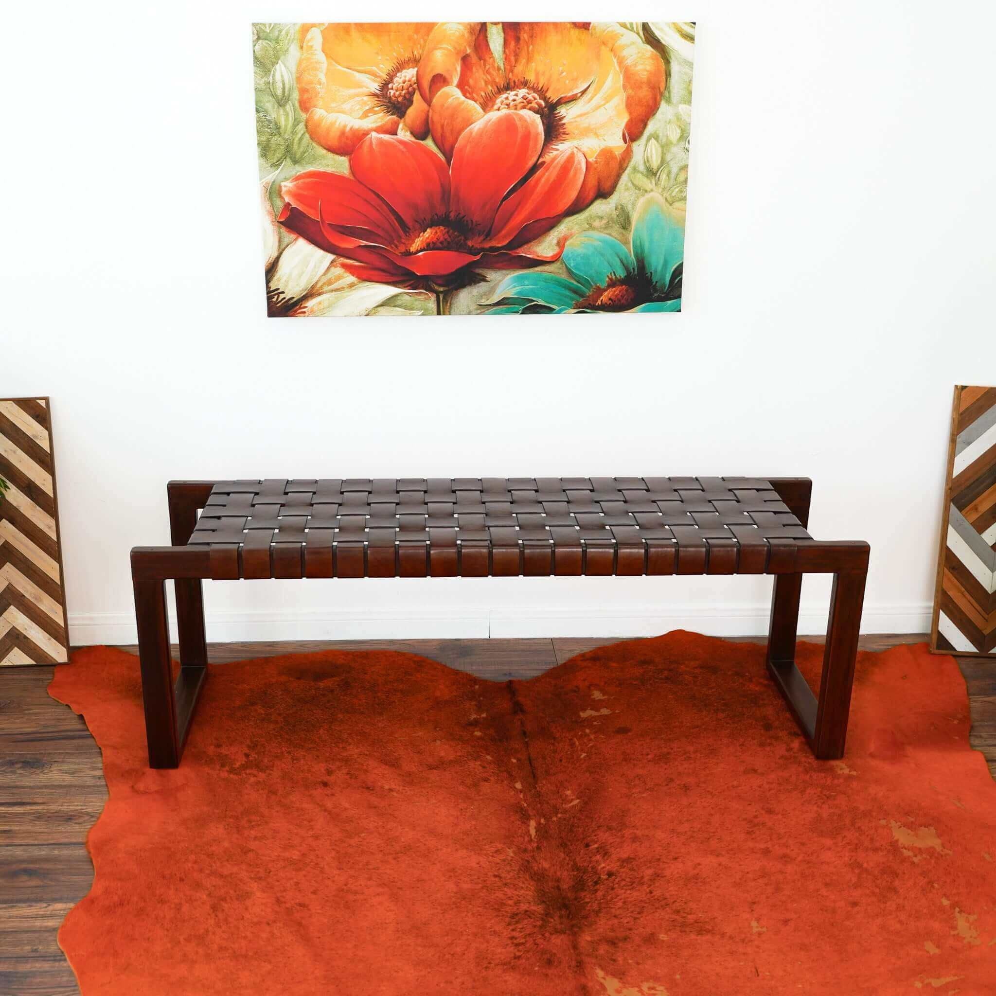 Christina - Bench - Cognac / Dark Brown / Tan - Image 9