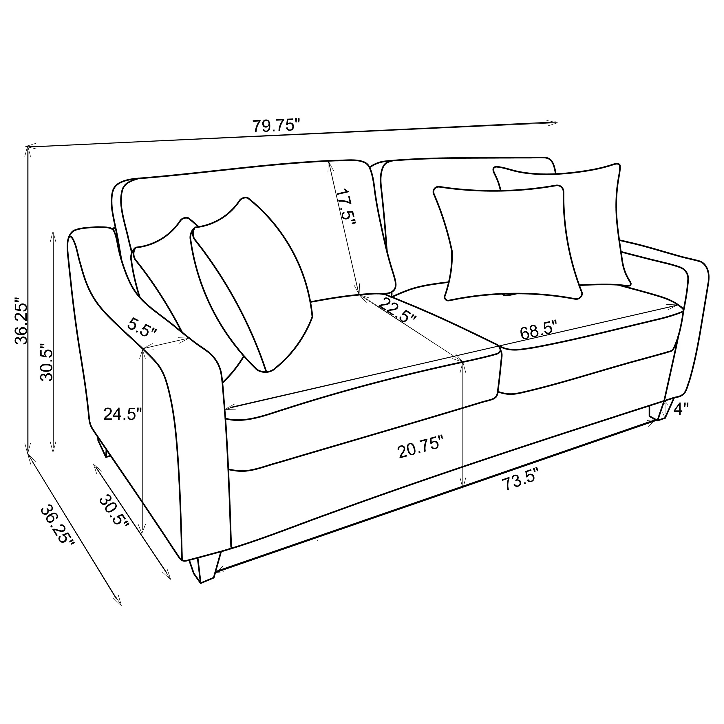 Christine Upholstered Sloped Arm Sofa in Beige - Image 11