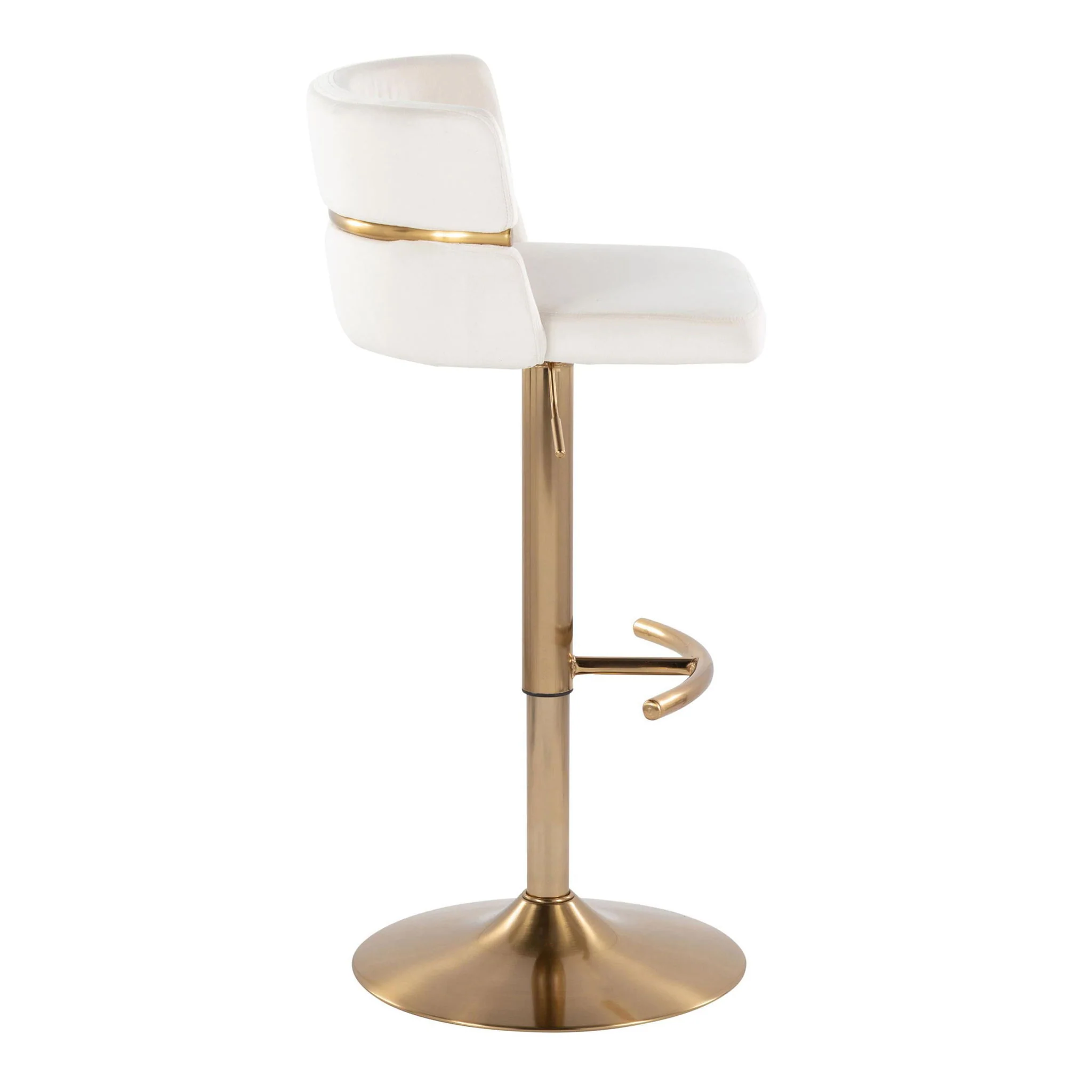 Cinch - Glam / Art Deco Adjustable Barstool With Swivel With Rounded T Footrest (Set of 2) - Image 6