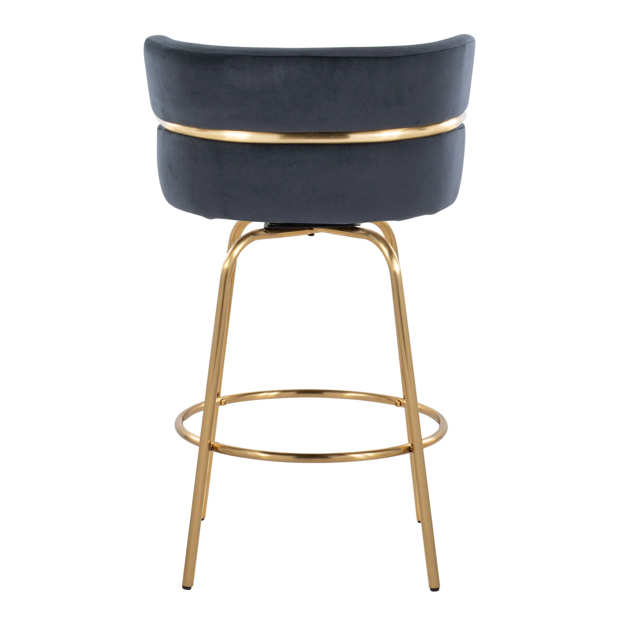 Cinch - Glam / Art Deco Fixed Height Counter Stool With Swivel With Round Footrest (Set of 2) - Image 7