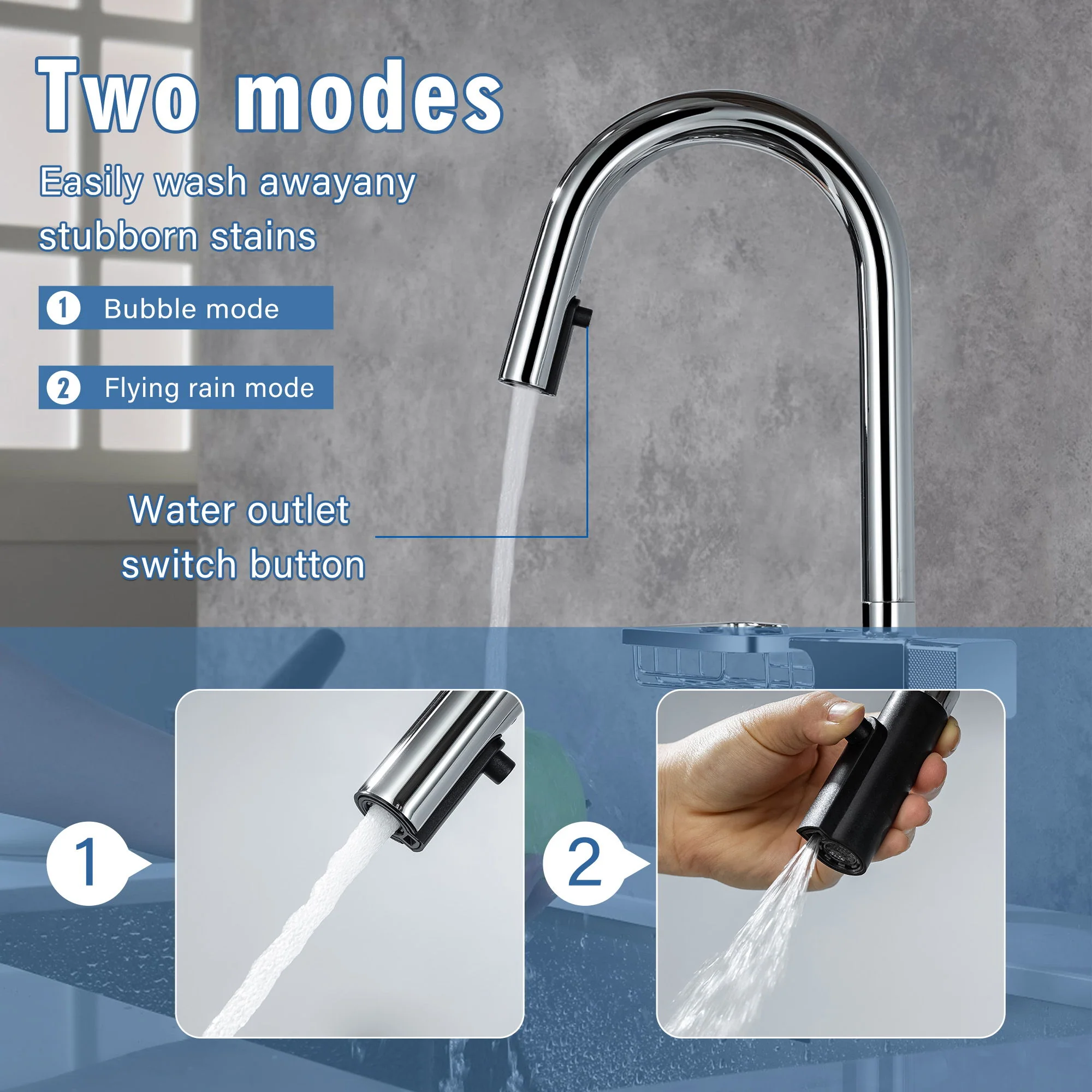 Cincosky - High Arc Pull Down Kitchen Faucet, Single Hole - Image 14
