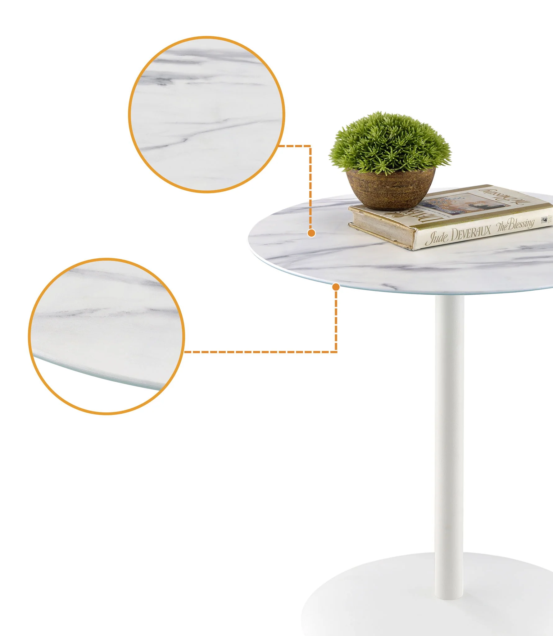Circa - 17.5" End Table With Marble Textured Top - Image 5