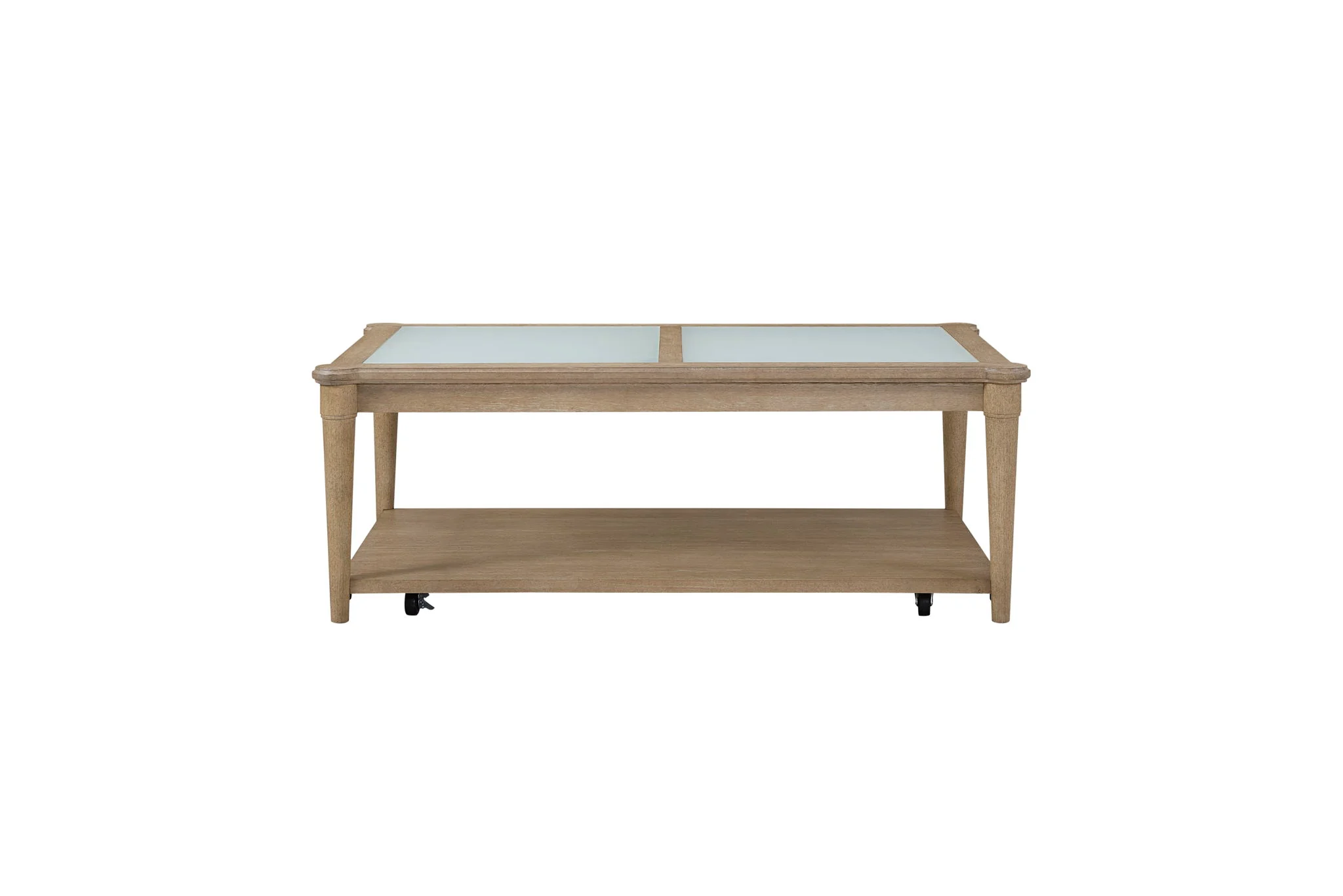 Citrus Heights - Frosted Glass Top Cocktail Table With Casters - Sand - Image 4