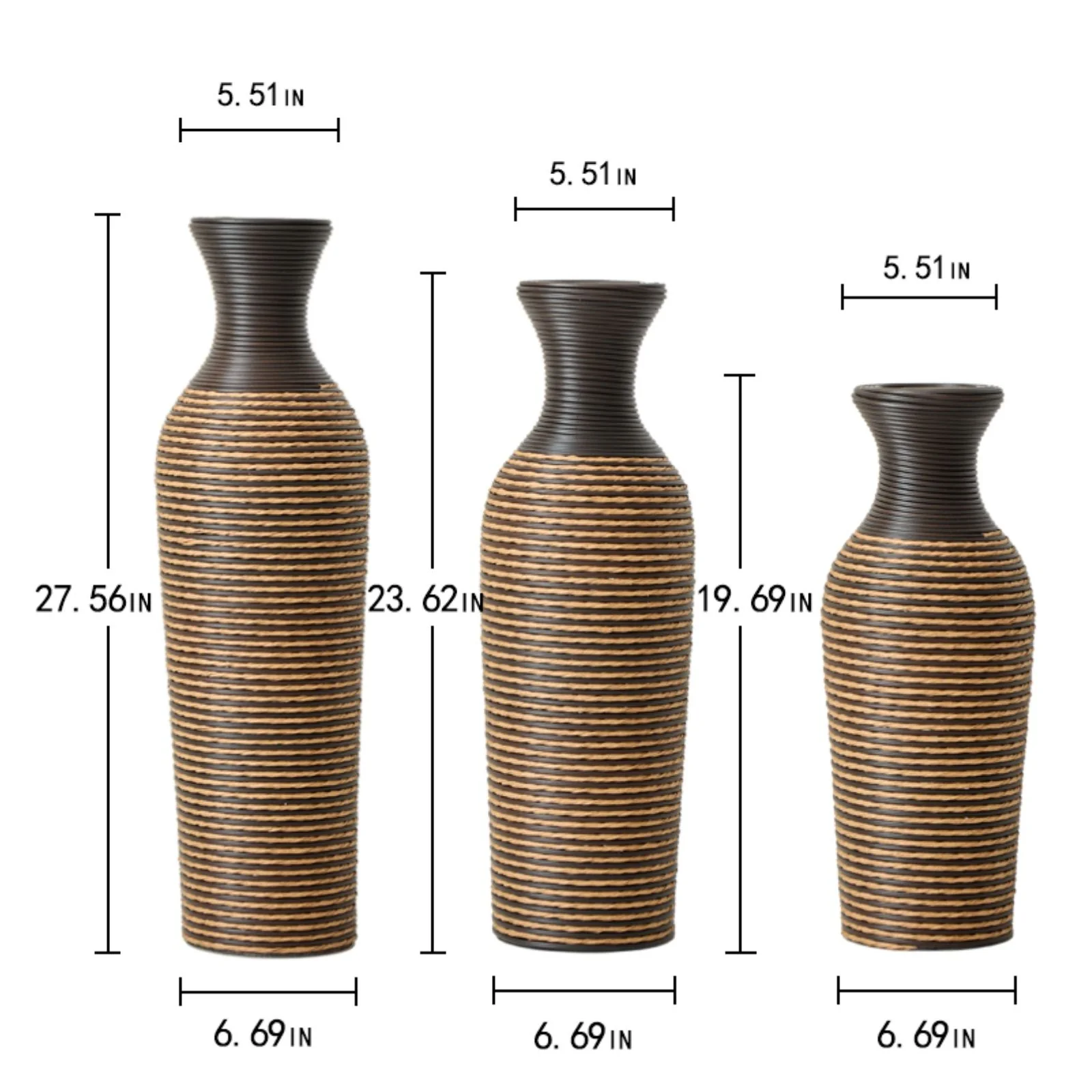Classic And Neat Floor Vase, High Independent Flower Stand (Set of 3) - Image 19