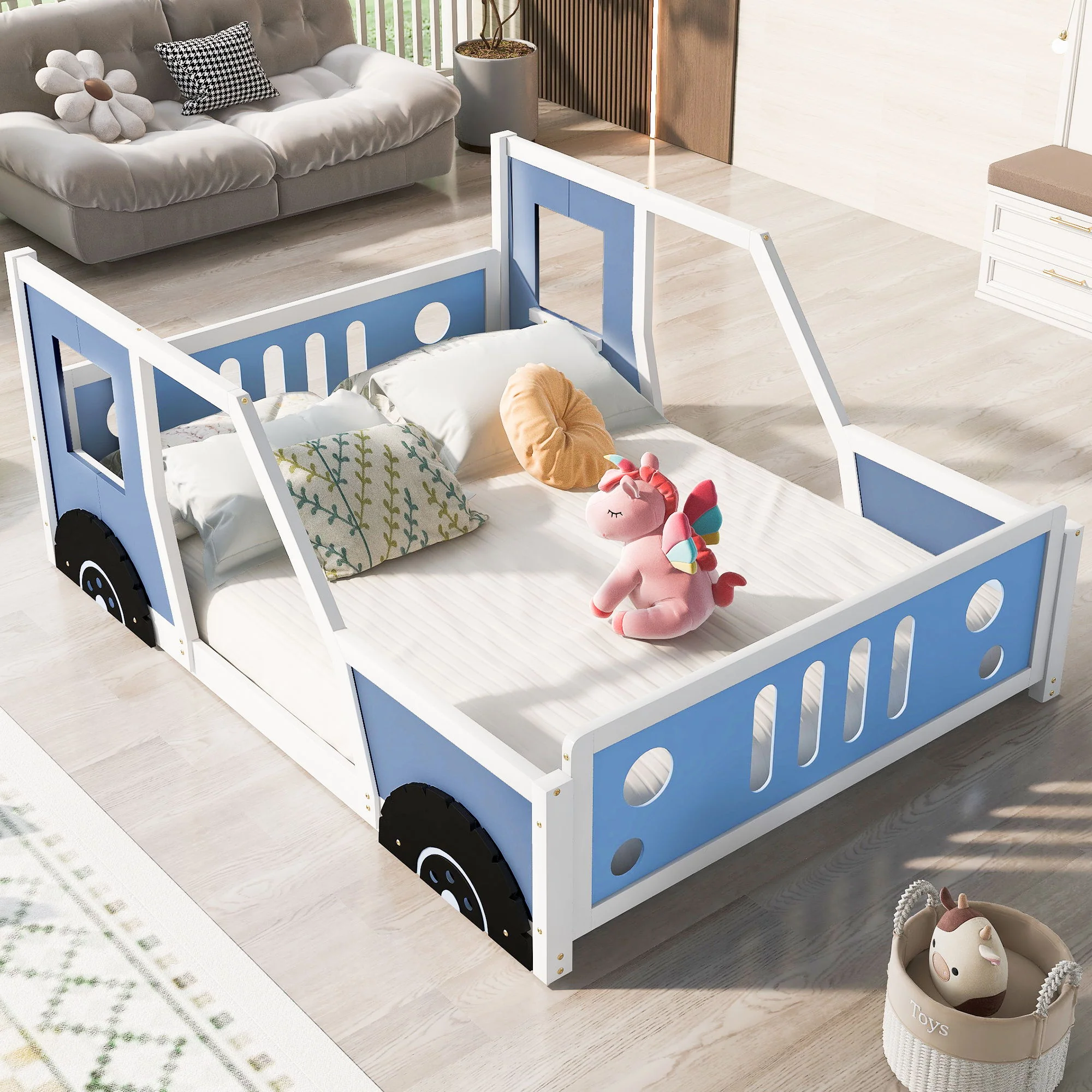 Classic Car Shaped Platform Bed With Wheels - Image 25