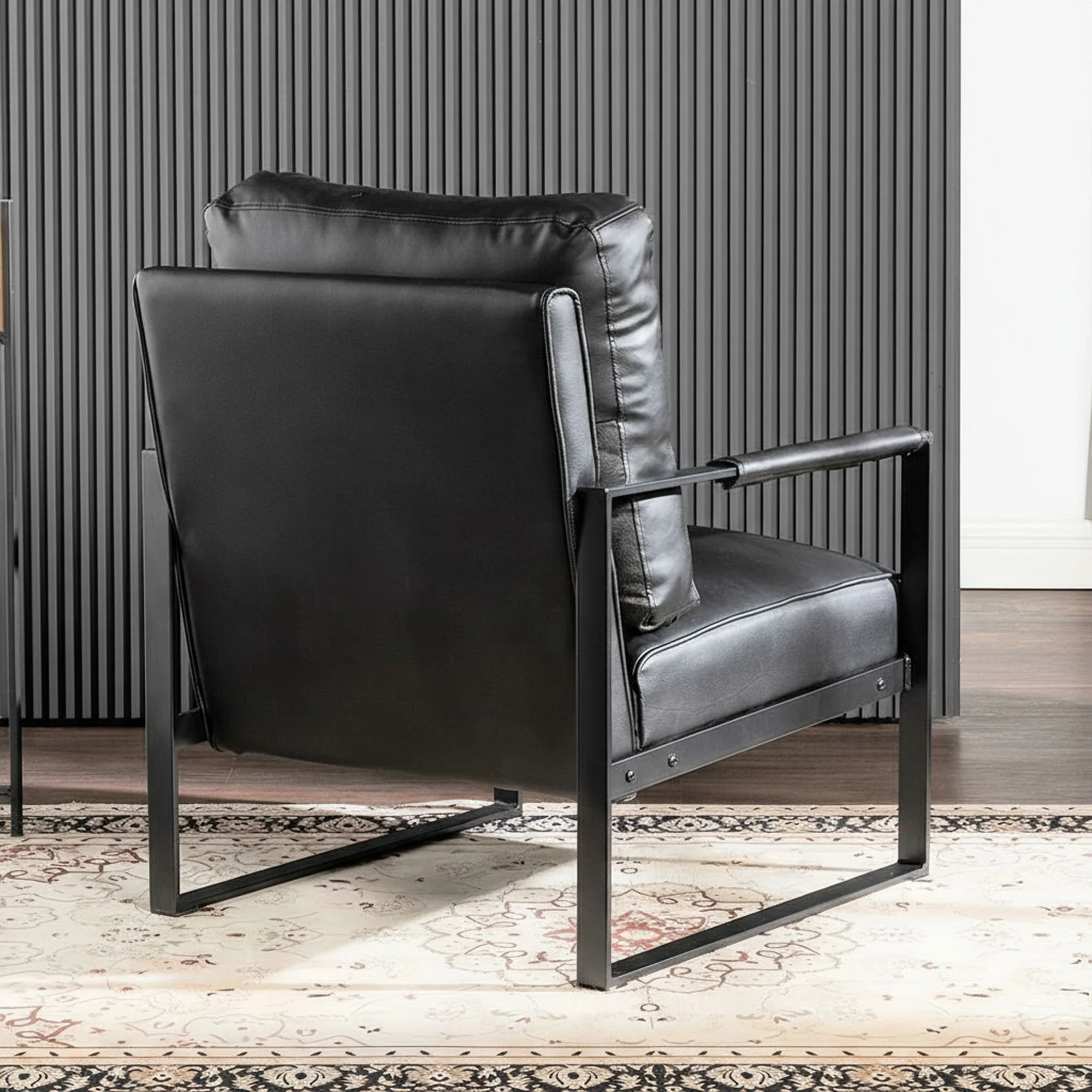 Classic Mid Century Modern Accent Chair With Durable Square Metal Frame, Armchair - Image 14