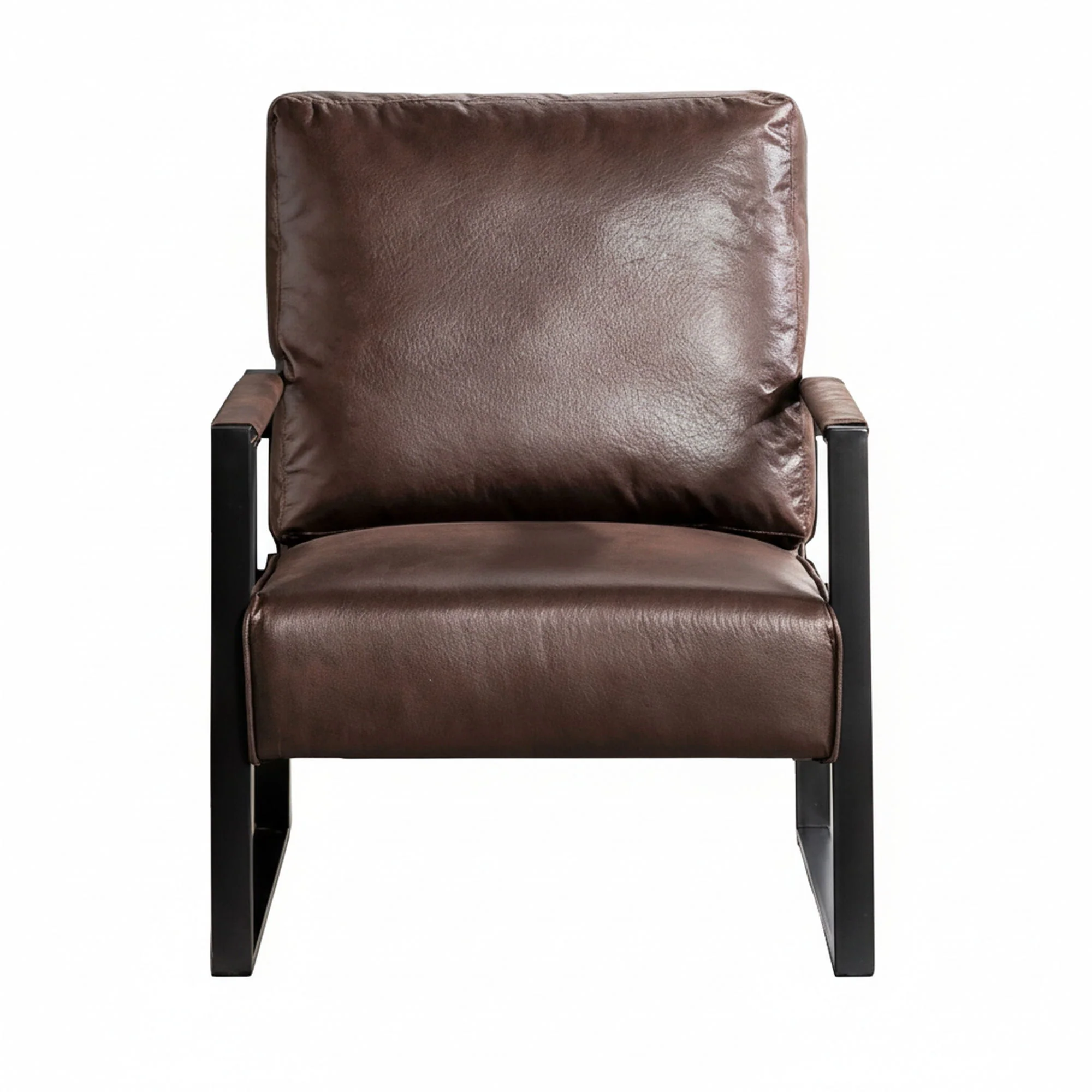 Classic Mid Century Modern Accent Chair With Durable Square Metal Frame, Armchair - Image 4