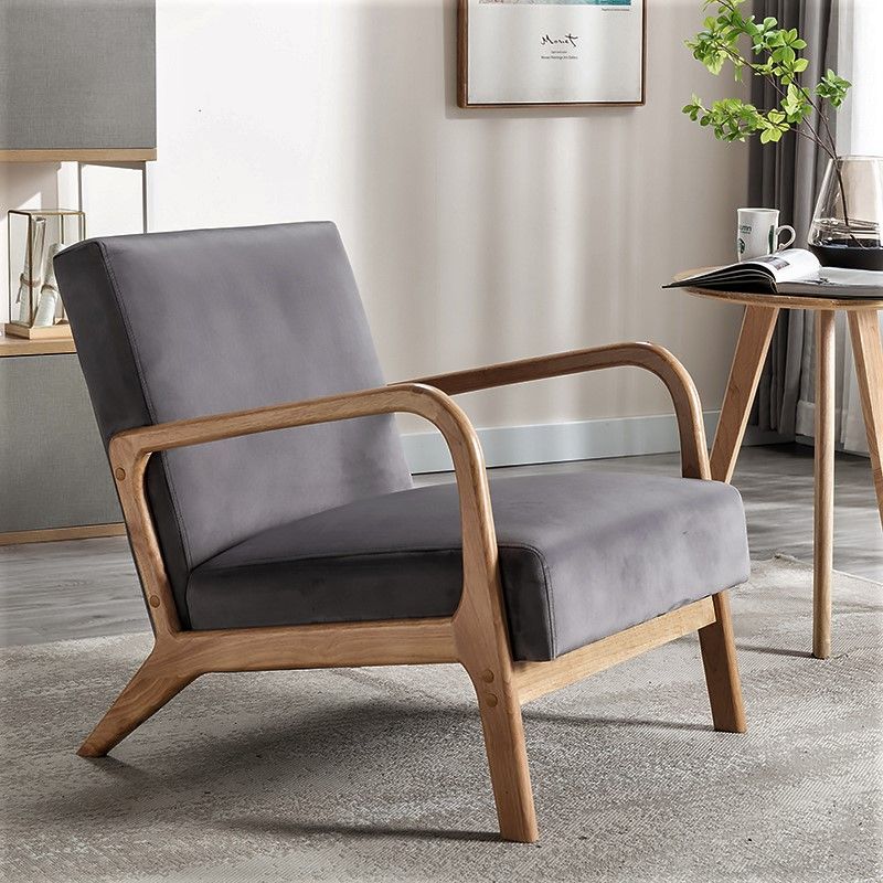 Classic Mid-Century Modern Accent Chairs, Open Framed Armchair With Cushioning - Image 23