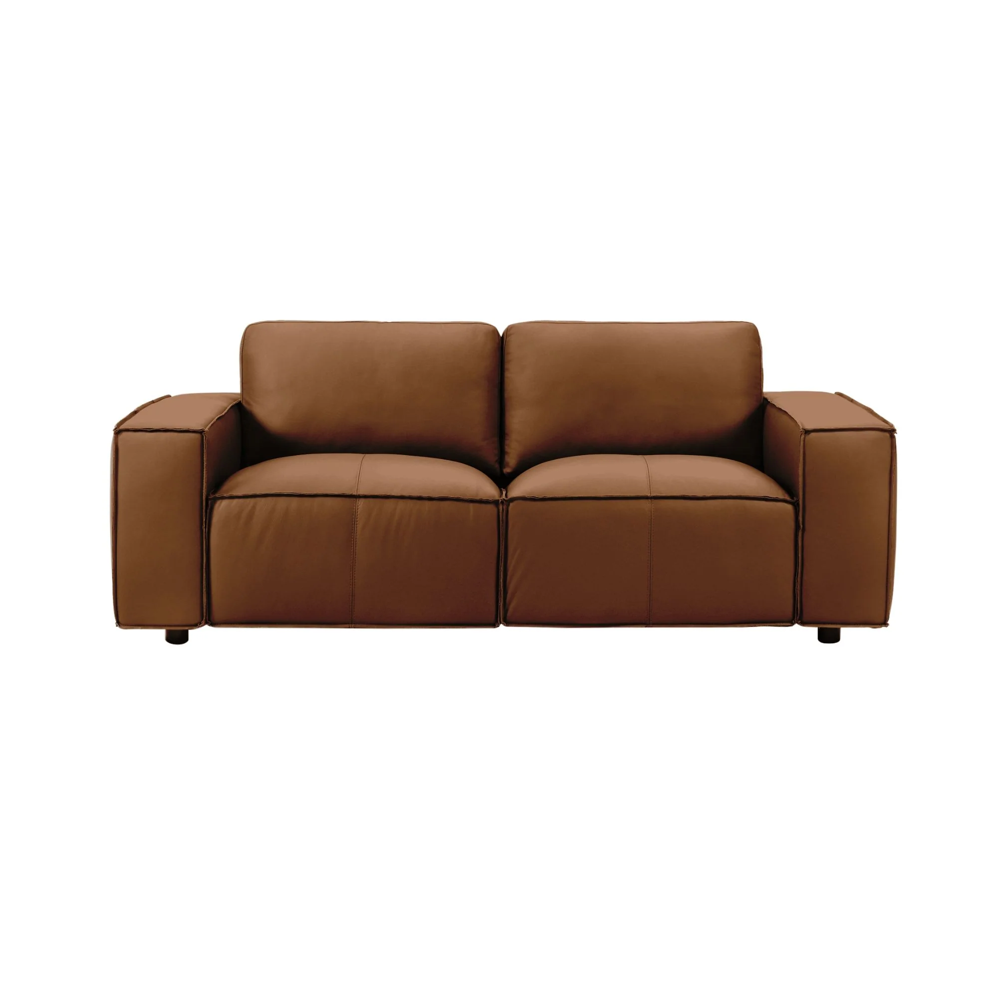 Clayton - Leather Loveseat With Track Arms - Image 2