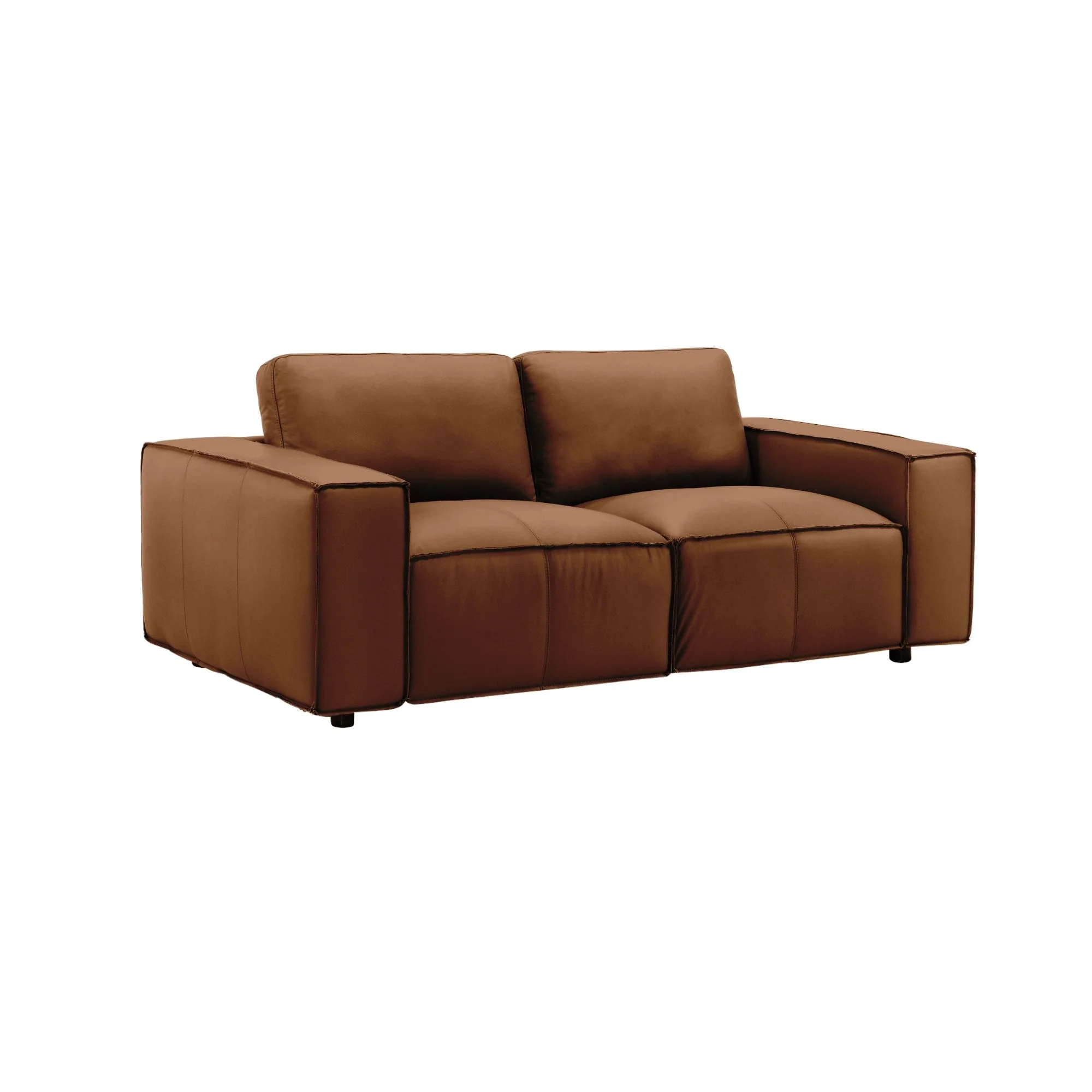 Clayton - Leather Loveseat With Track Arms - Image 9