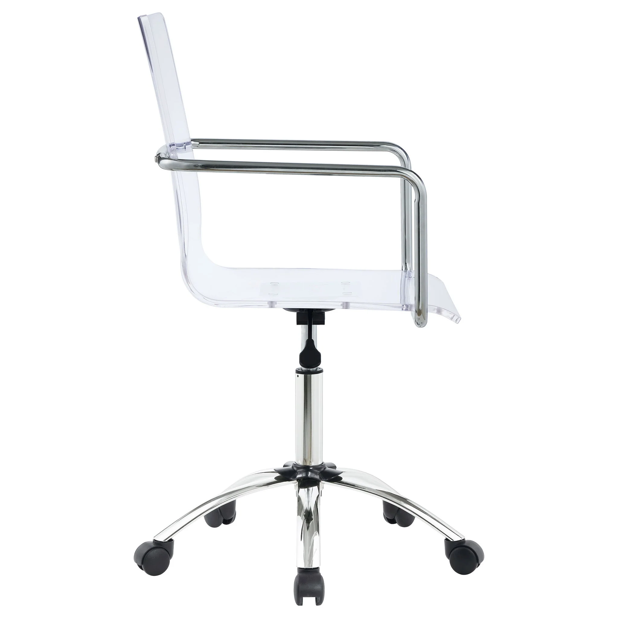 Clear Office Chair With Caster Wheels Futuristic Design, Adjustable Height - Clear - Image 8