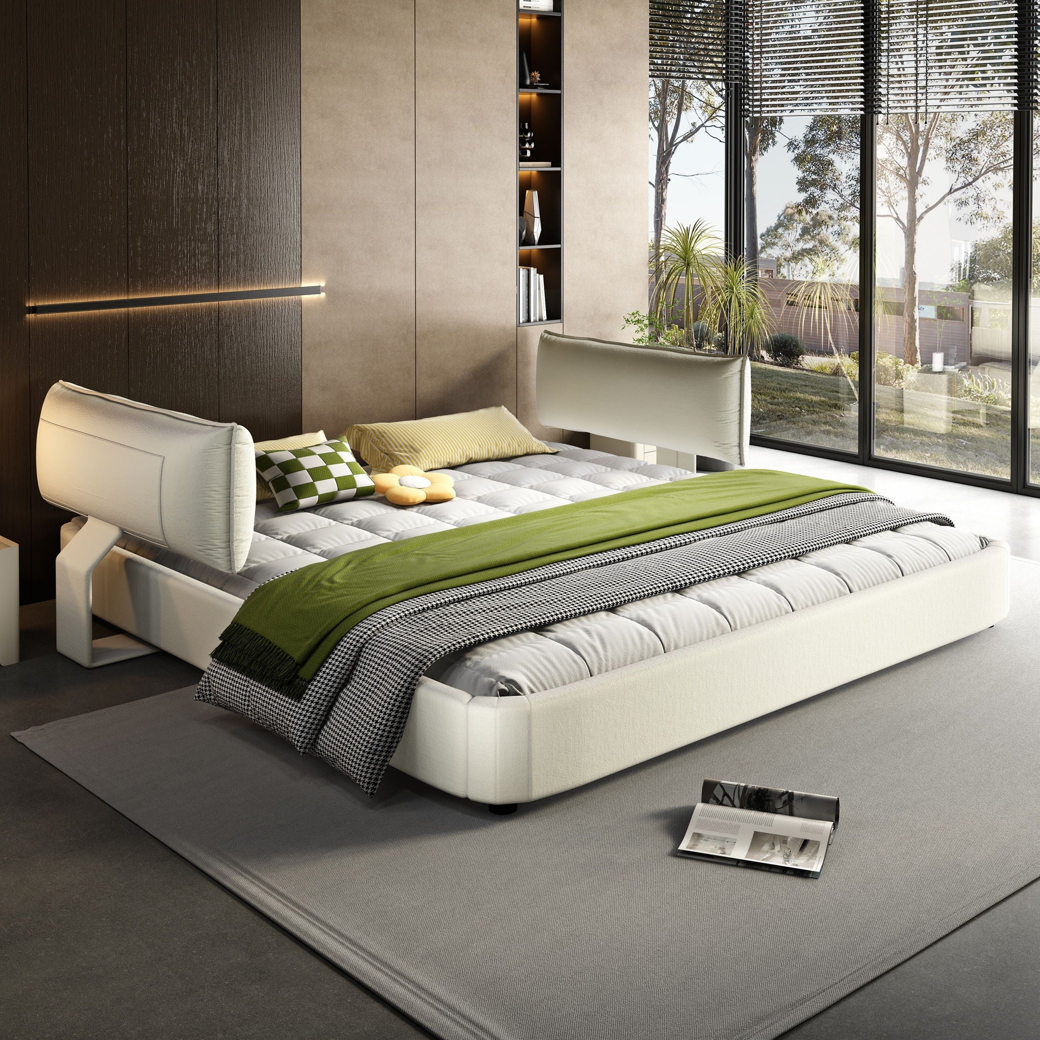 Cloud Bed Frame With Oversized Padded Movable Headboard - Image 17
