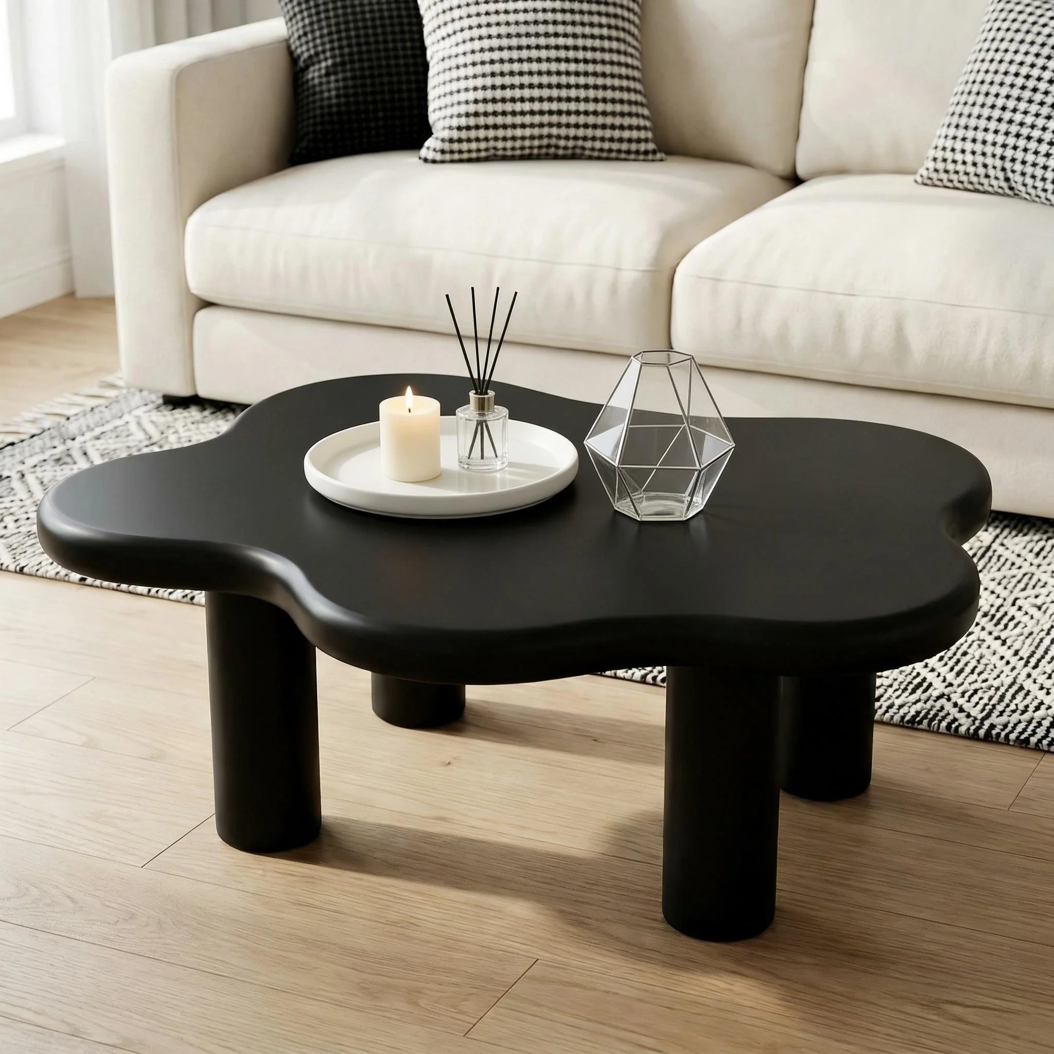 Cloud Shaped Coffee Table With 4 Round Legs - Image 6