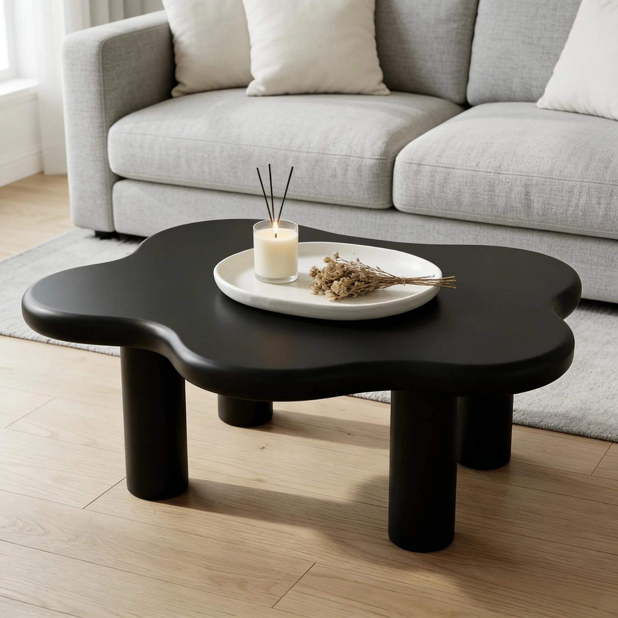 Cloud Shaped Coffee Table With 4 Round Legs - Image 9