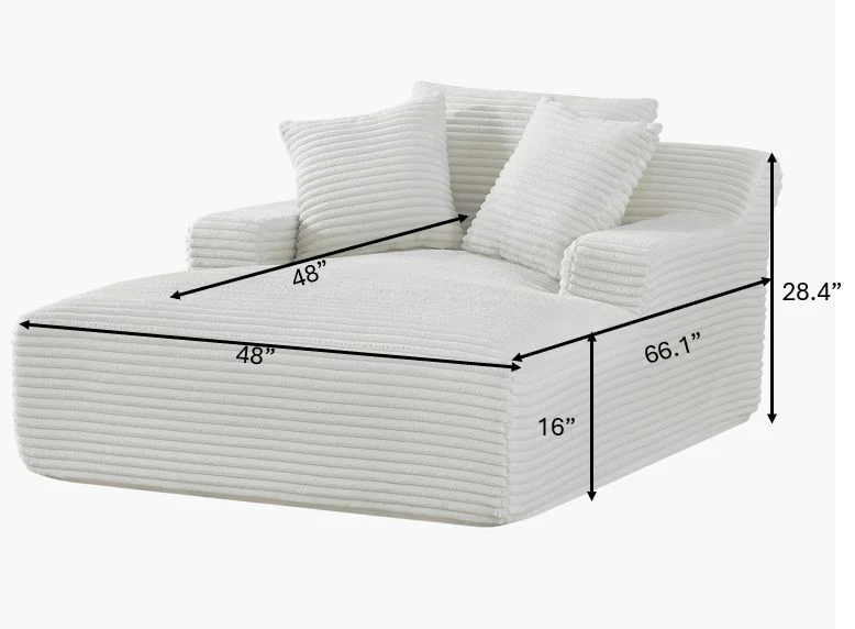 Cloudline - Oversized Chaise Lounge, Modern Comfy Couch With Full Foam Cushioning, Cozy Sleeper Sofabed - Image 32