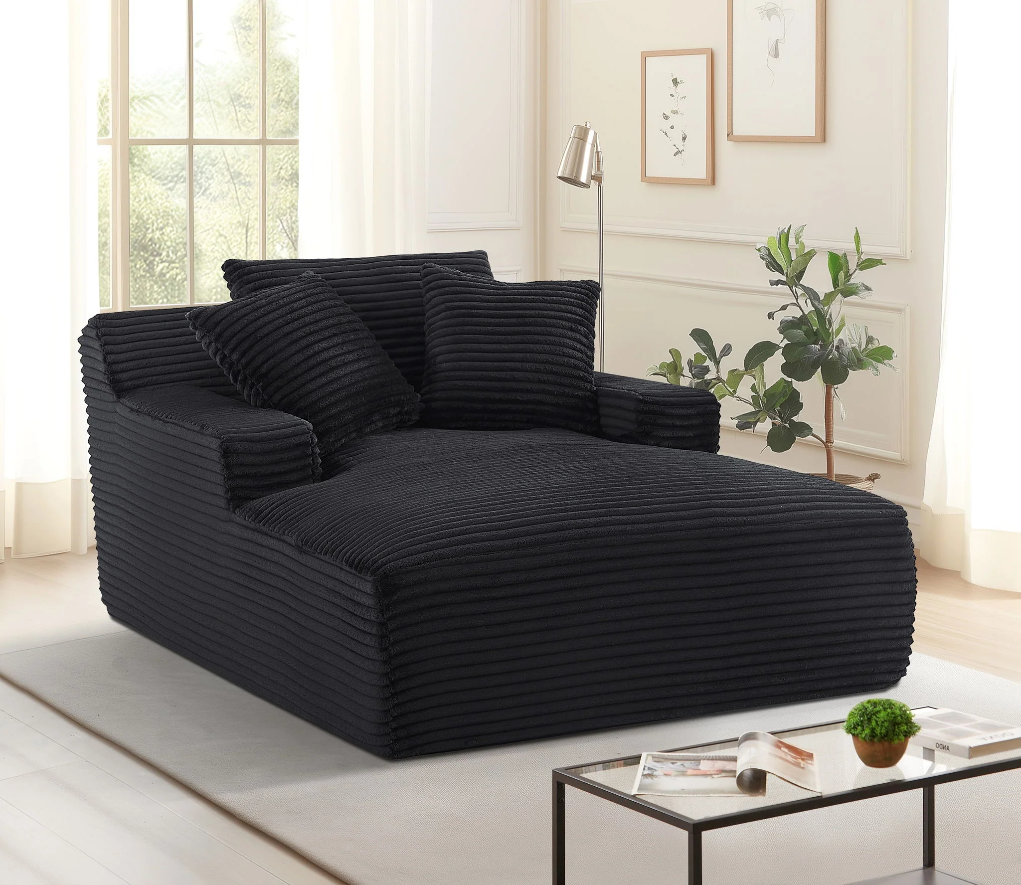 Cloudline - Oversized Chaise Lounge, Modern Comfy Couch With Full Foam Cushioning, Cozy Sleeper Sofabed - Image 5