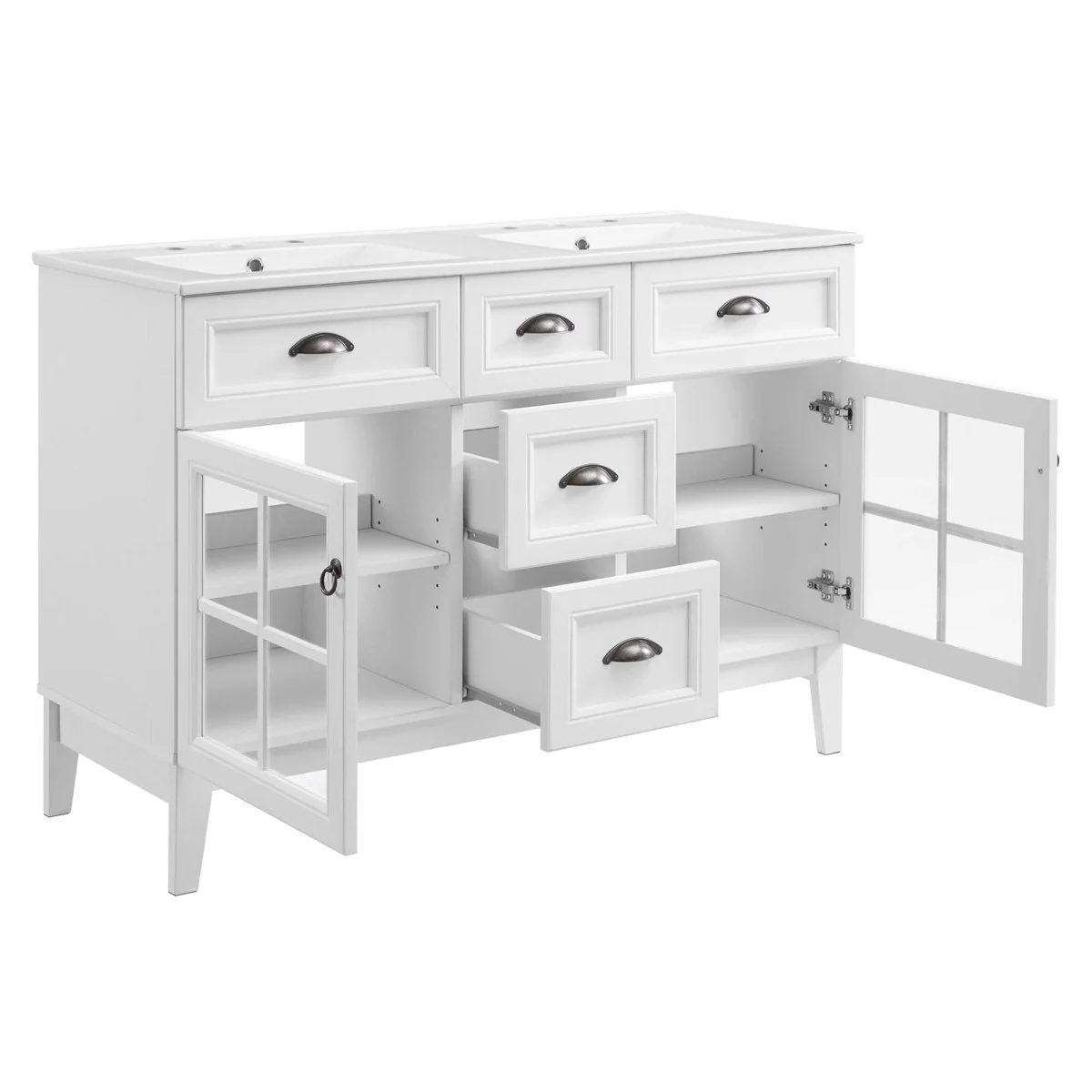Coastal Bathroom Vanity with Ceramic Sink — Elegant coastal vanity for bathroom storage - Image 18