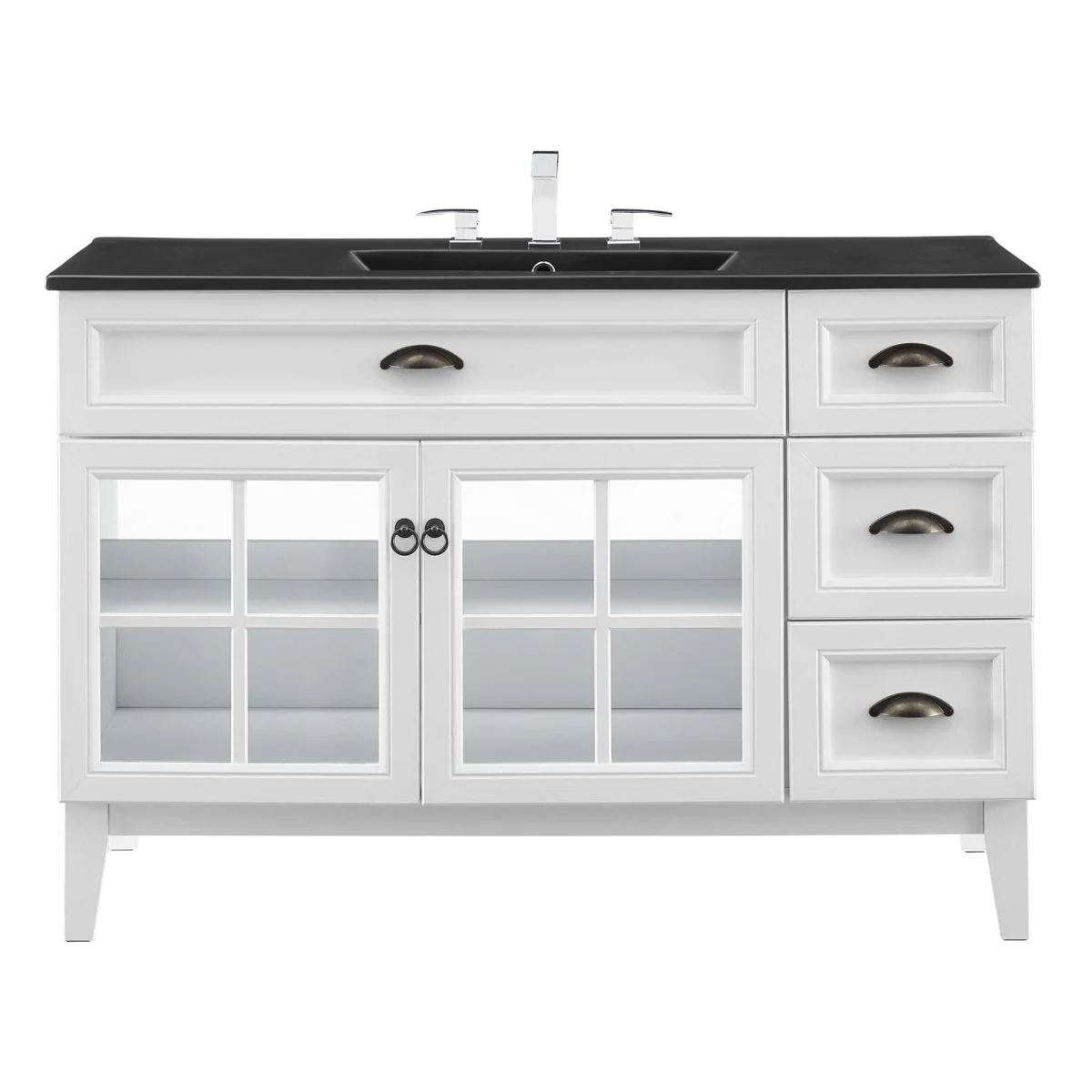 Coastal Bathroom Vanity with Ceramic Sink — Elegant coastal vanity for bathroom storage - Image 28