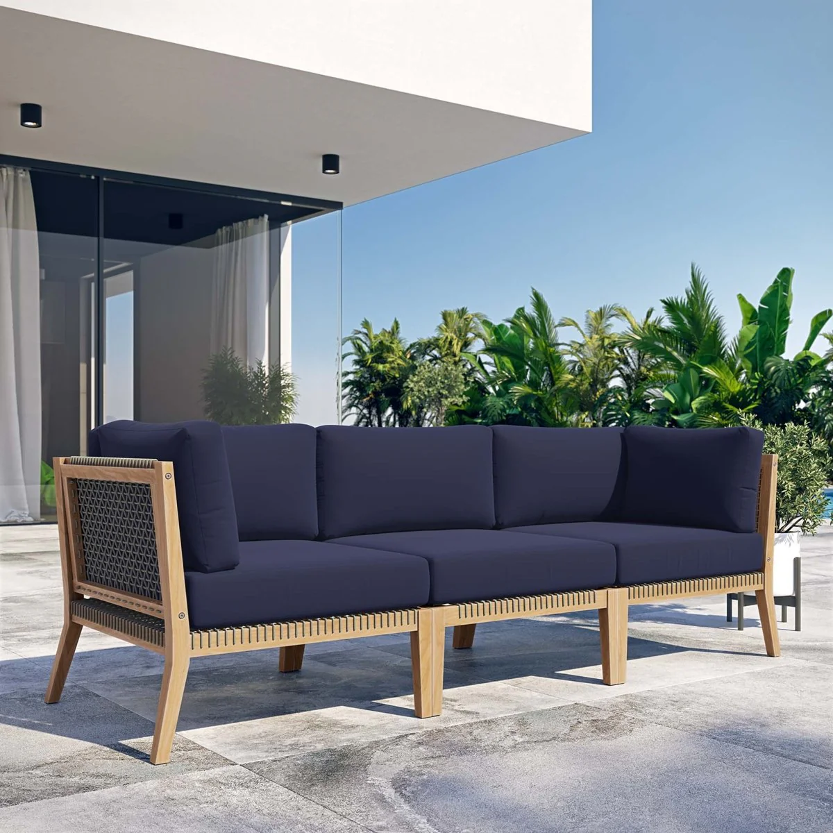 Coastal Rope and Teak Outdoor Sofa — Weather-Resistant Patio Seating for Outdoor Living - Image 44
