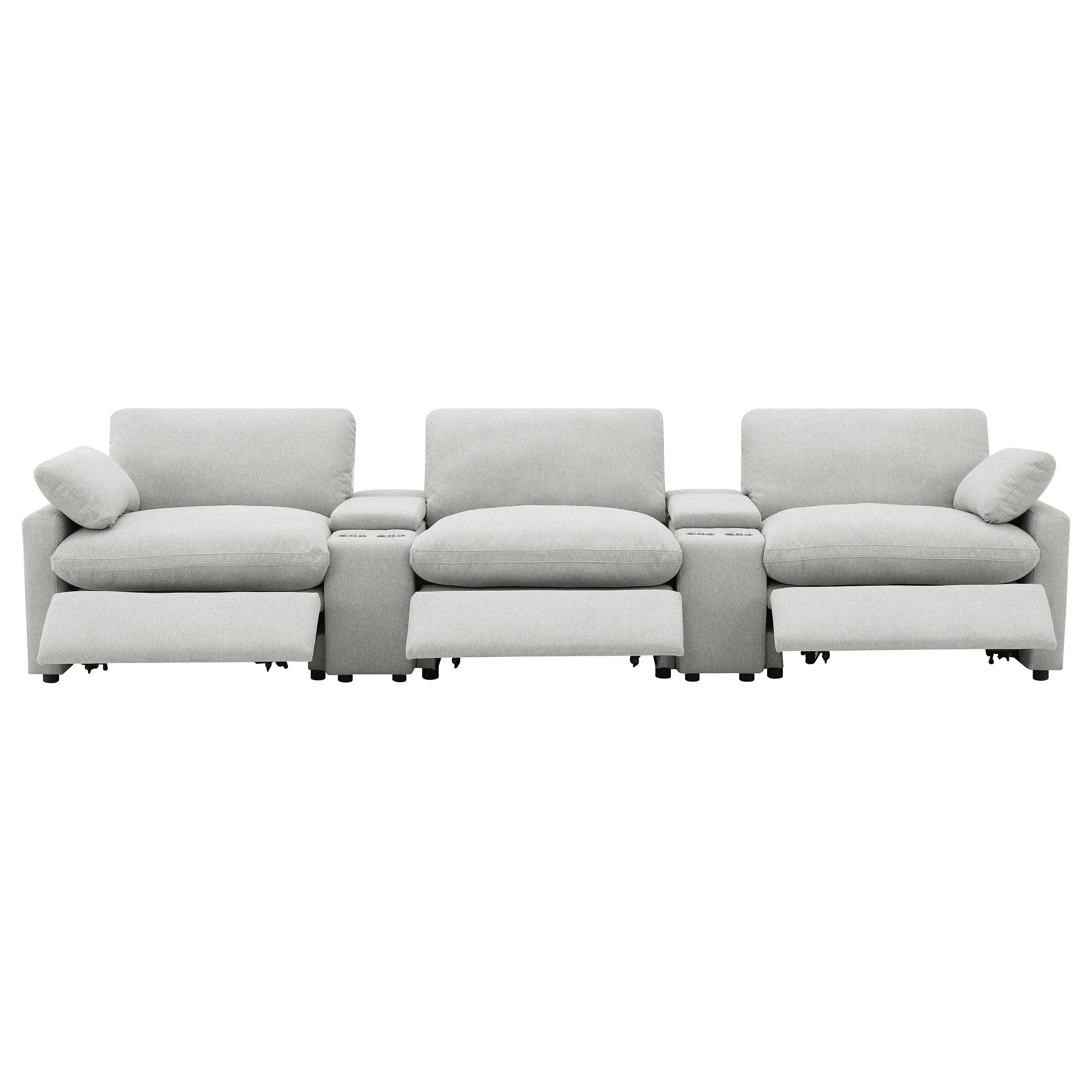 Collins 5-Piece Power Reclining Home Theater Seating Grey - Image 10