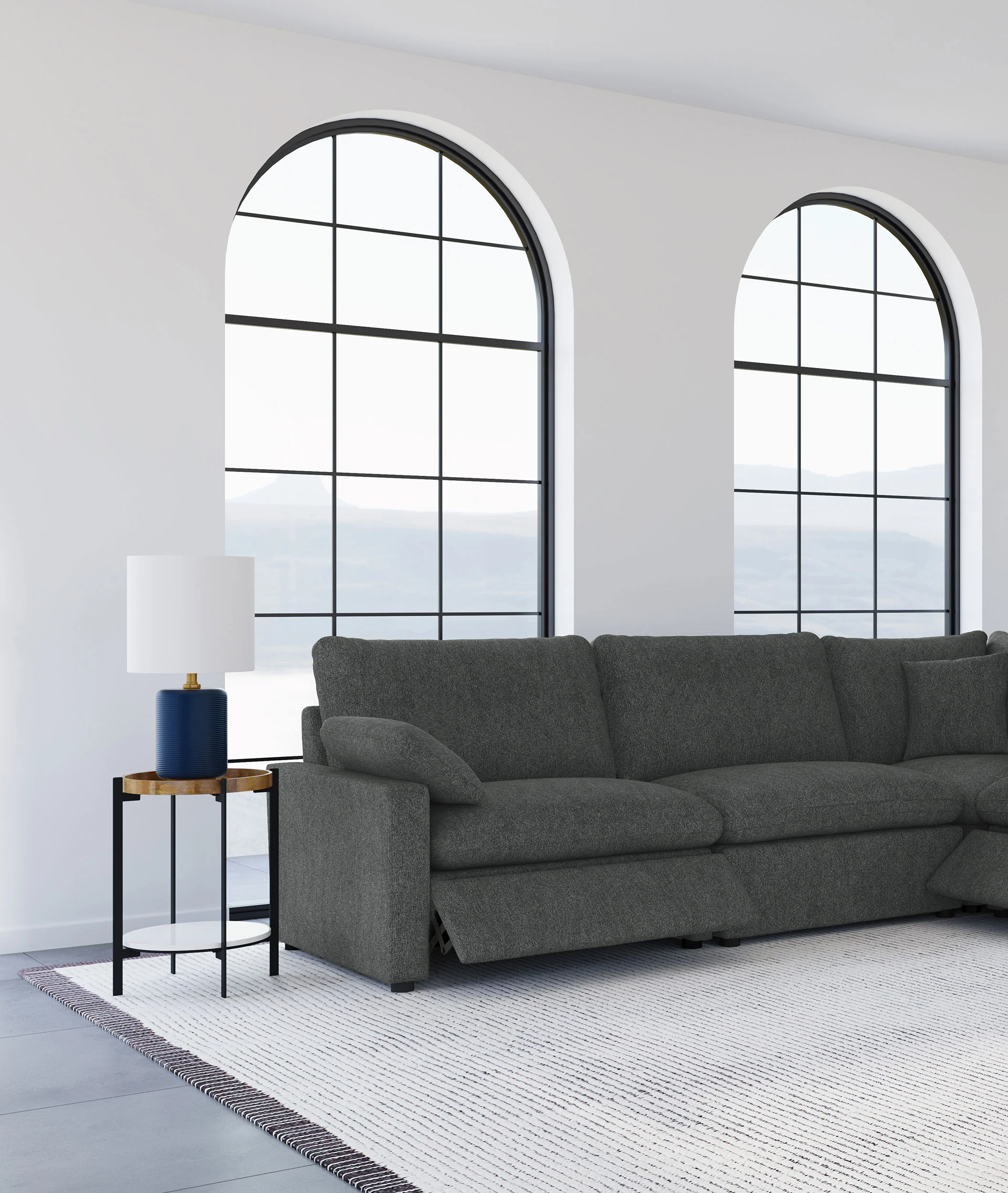 Collins Modular Power Armless Recliner Dark Grey - Image 2