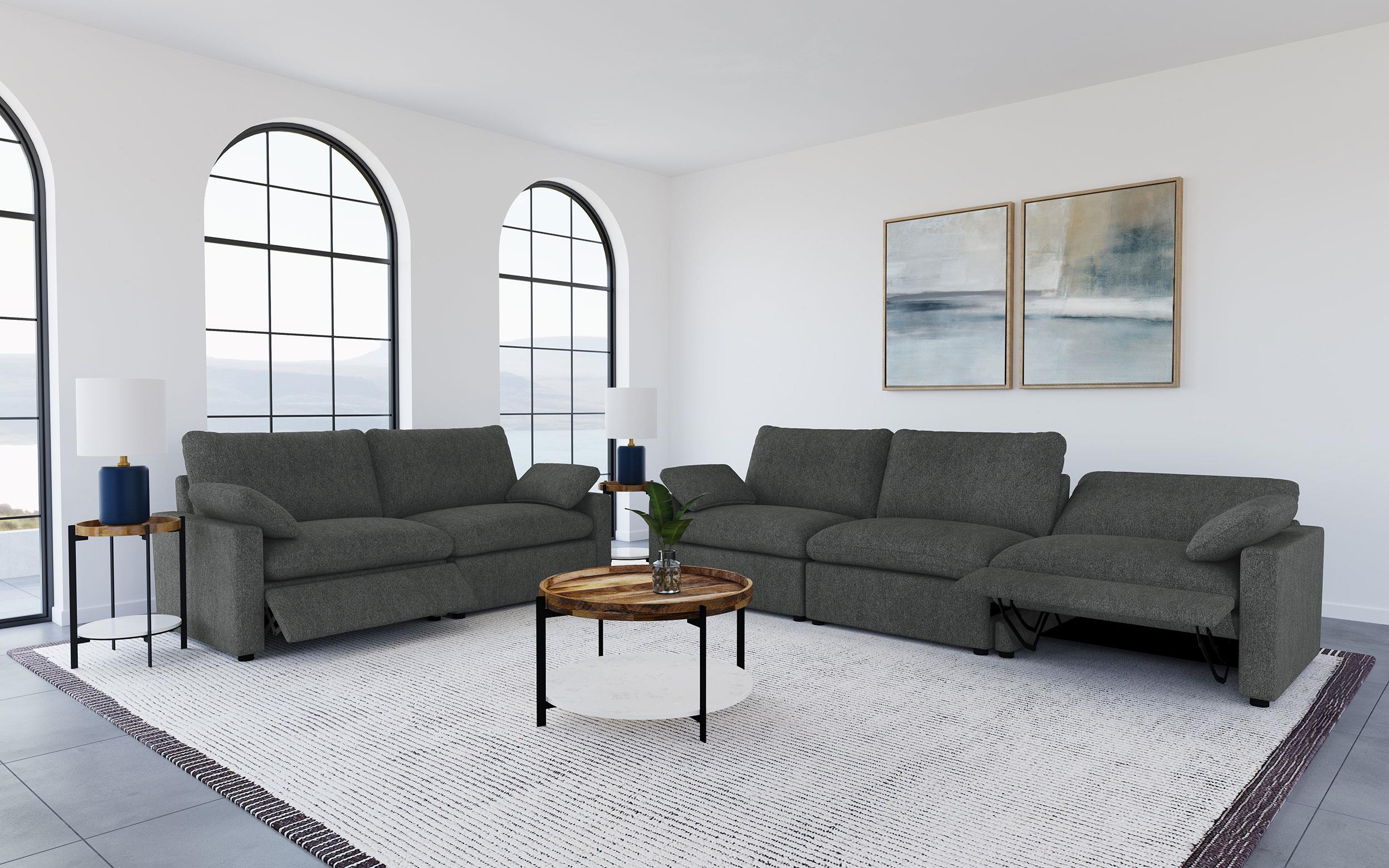 Collins Modular Power Loveseat in Dark Grey - Image 11