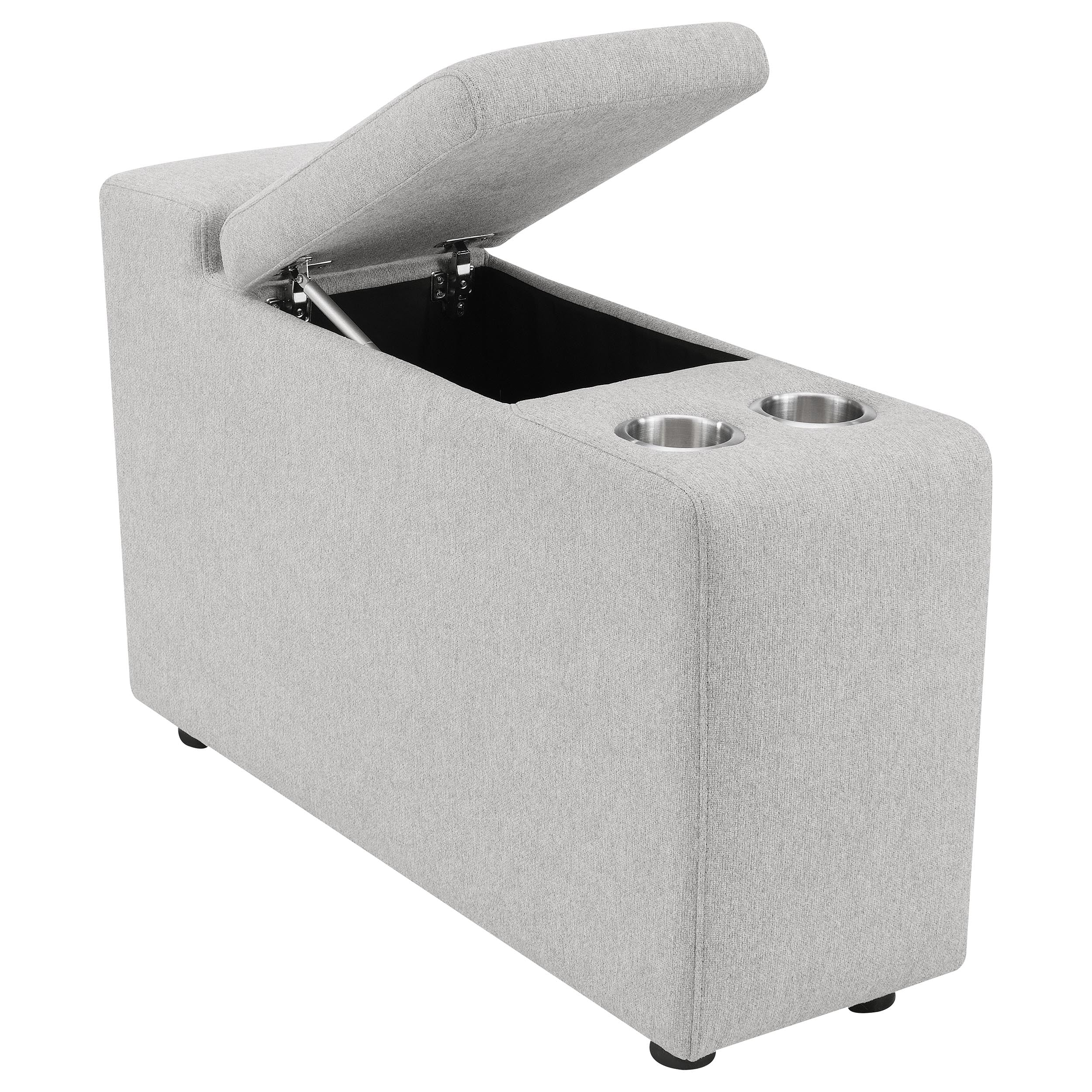 Collins Upholstered Modular Storage Console Grey - Image 2