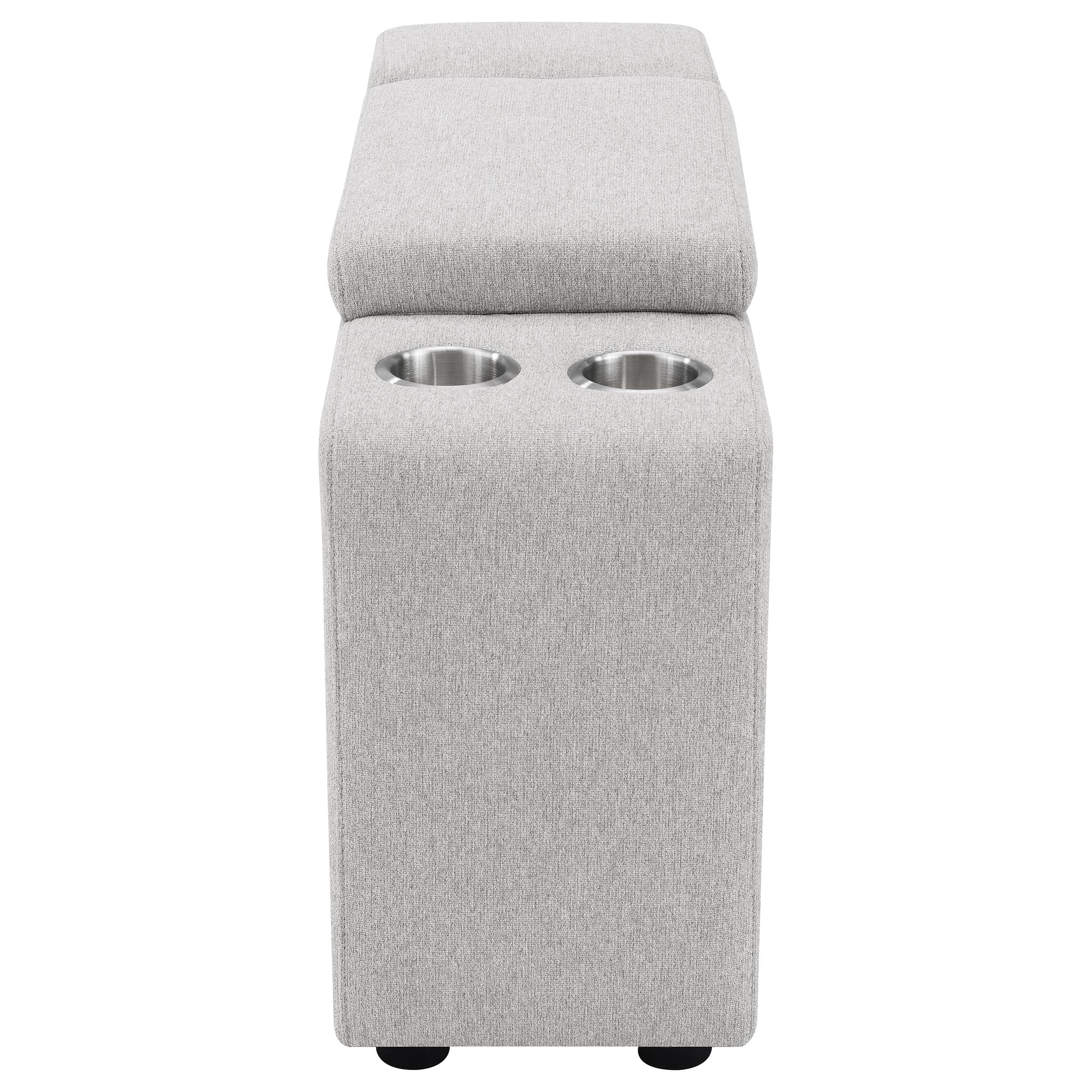 Collins Upholstered Modular Storage Console Grey - Image 5