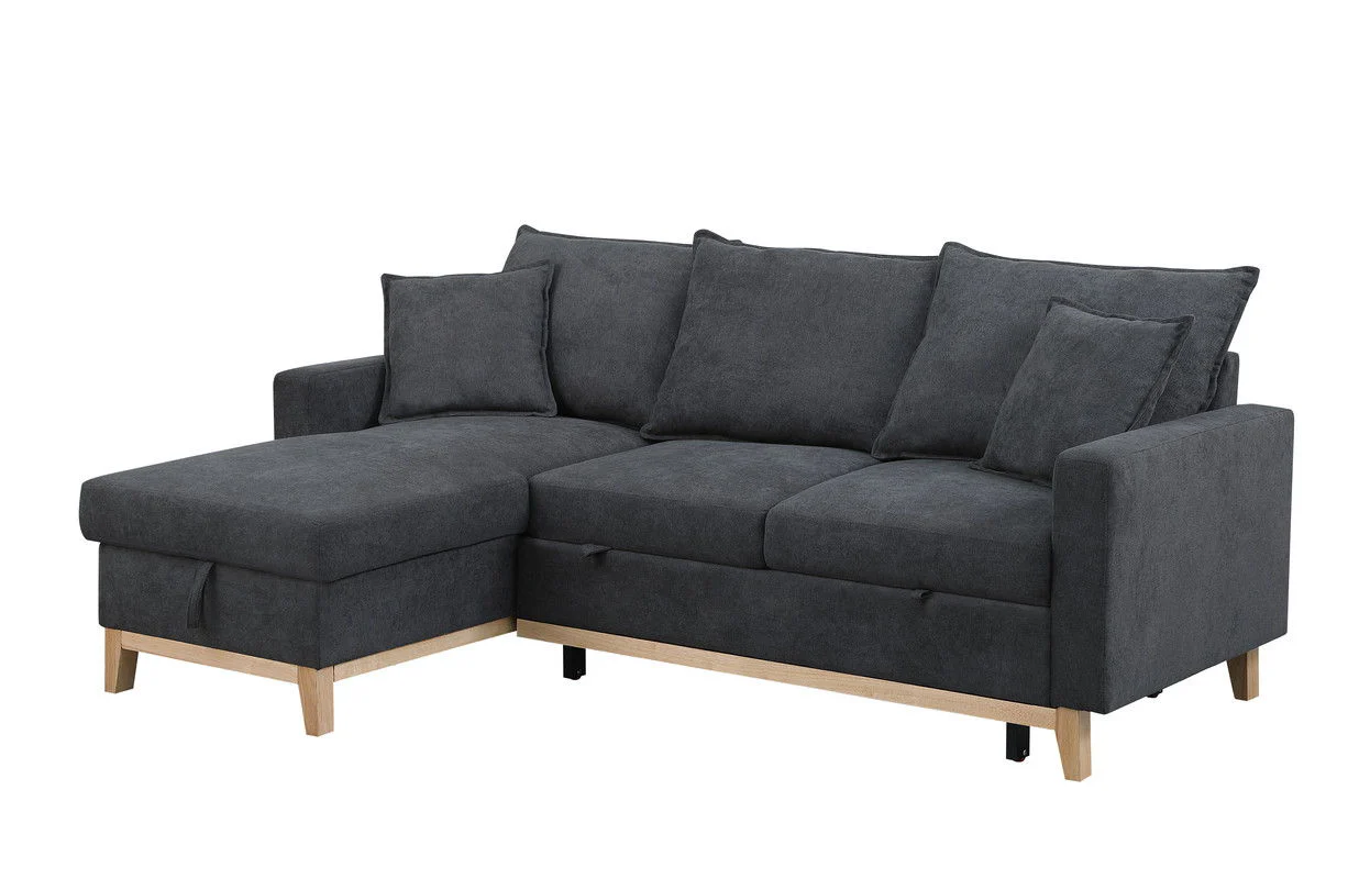 Colton - Reversible Sleeper Sectional Sofa With Storage Chaise - Dark Gray - Image 6