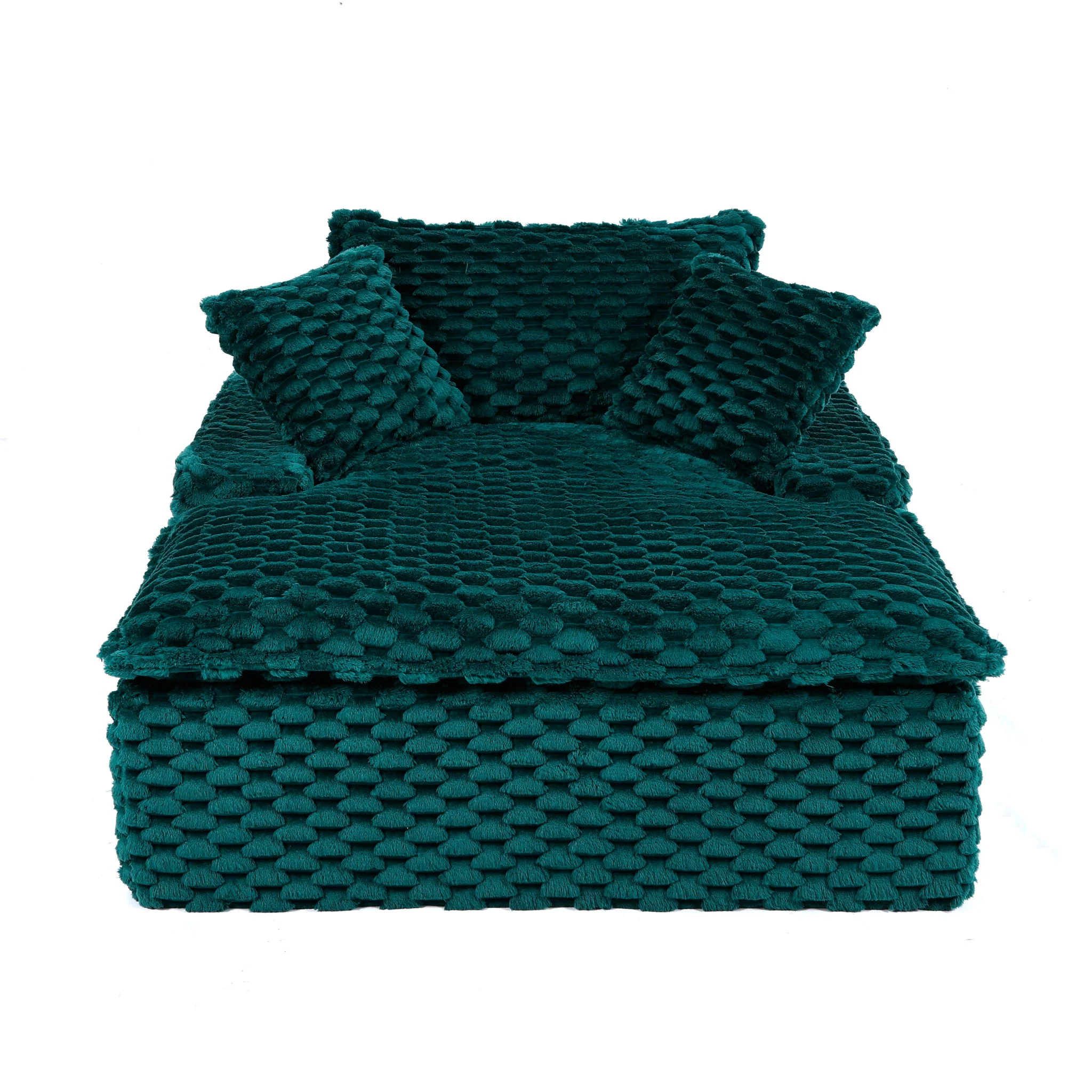 Comfort Bearing Sofa With 2 Pillows And 1 Backrest - Green - Image 7