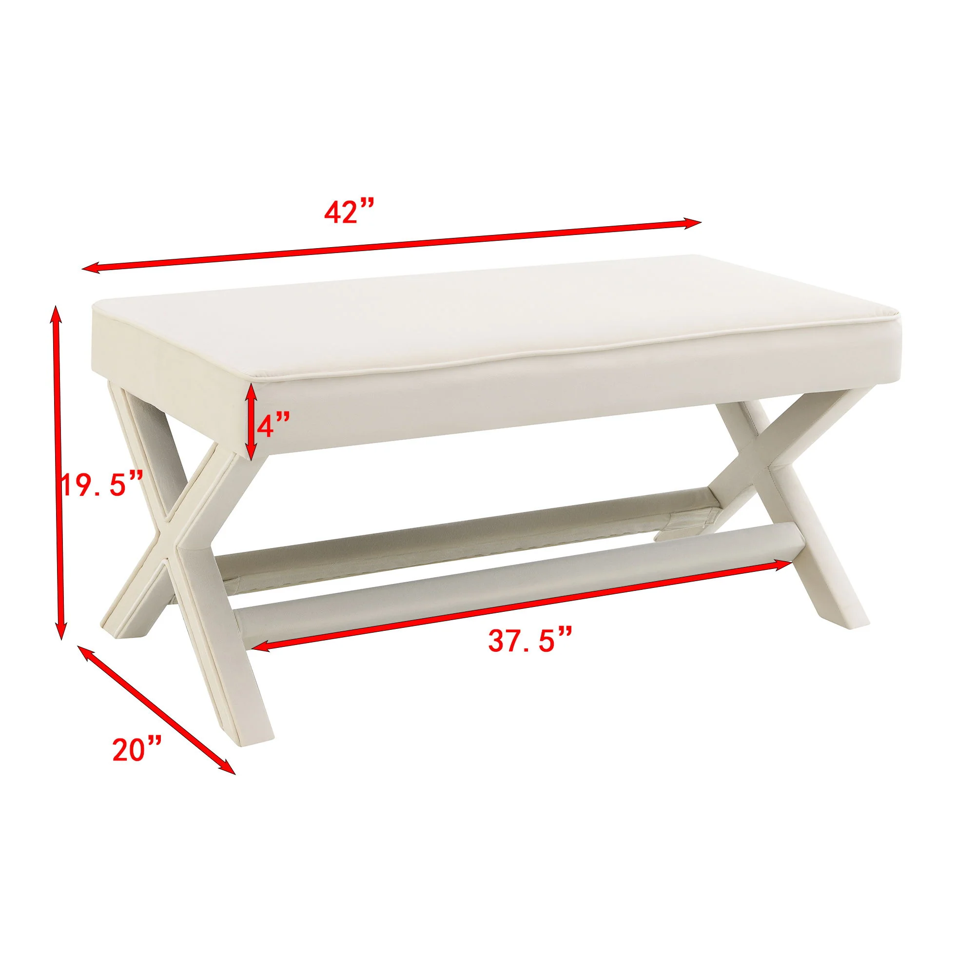Comfort Double Bench Upholstered With X Crossed Legs - Image 13