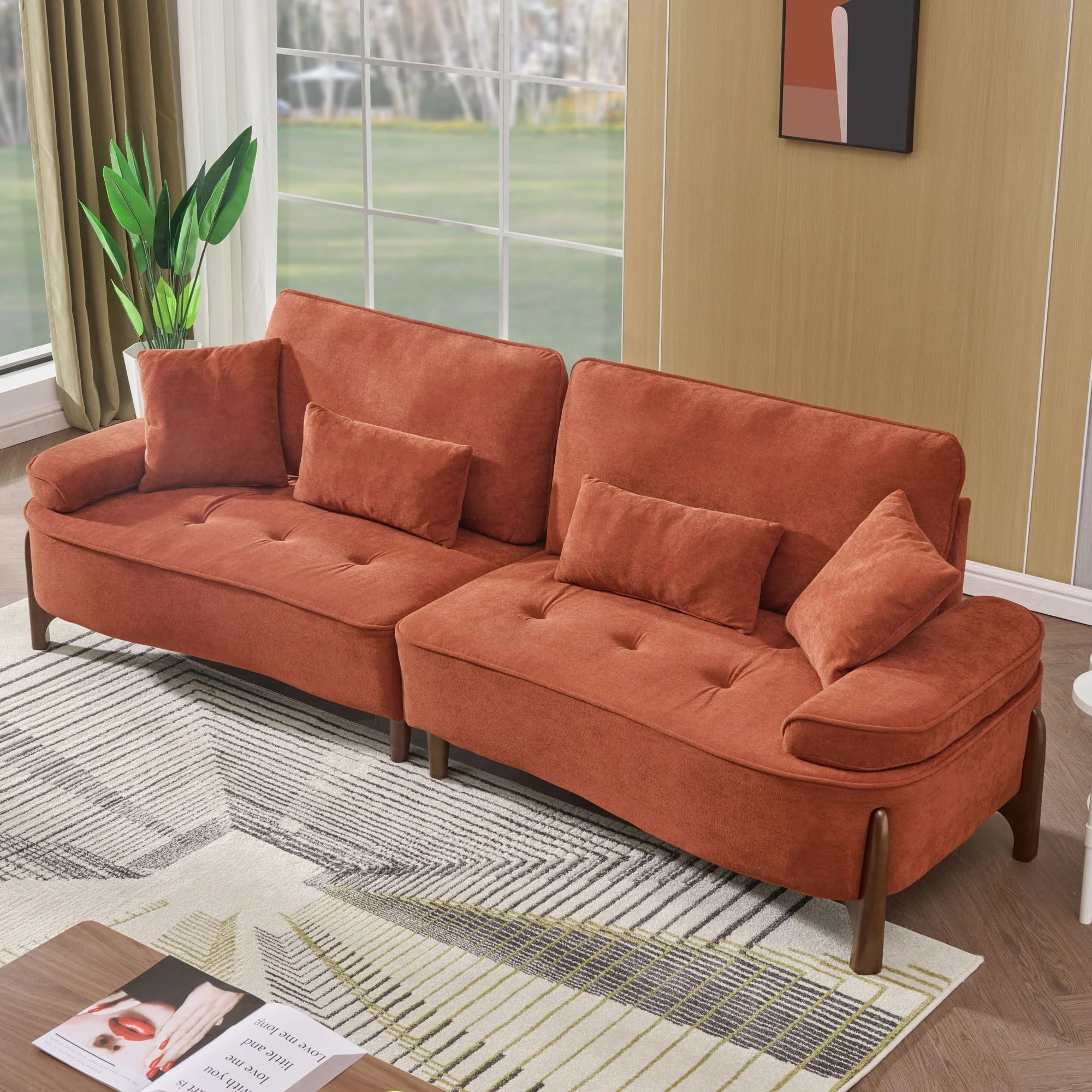 Comfortable Deep Seated Sofa With Pillows - Image 26