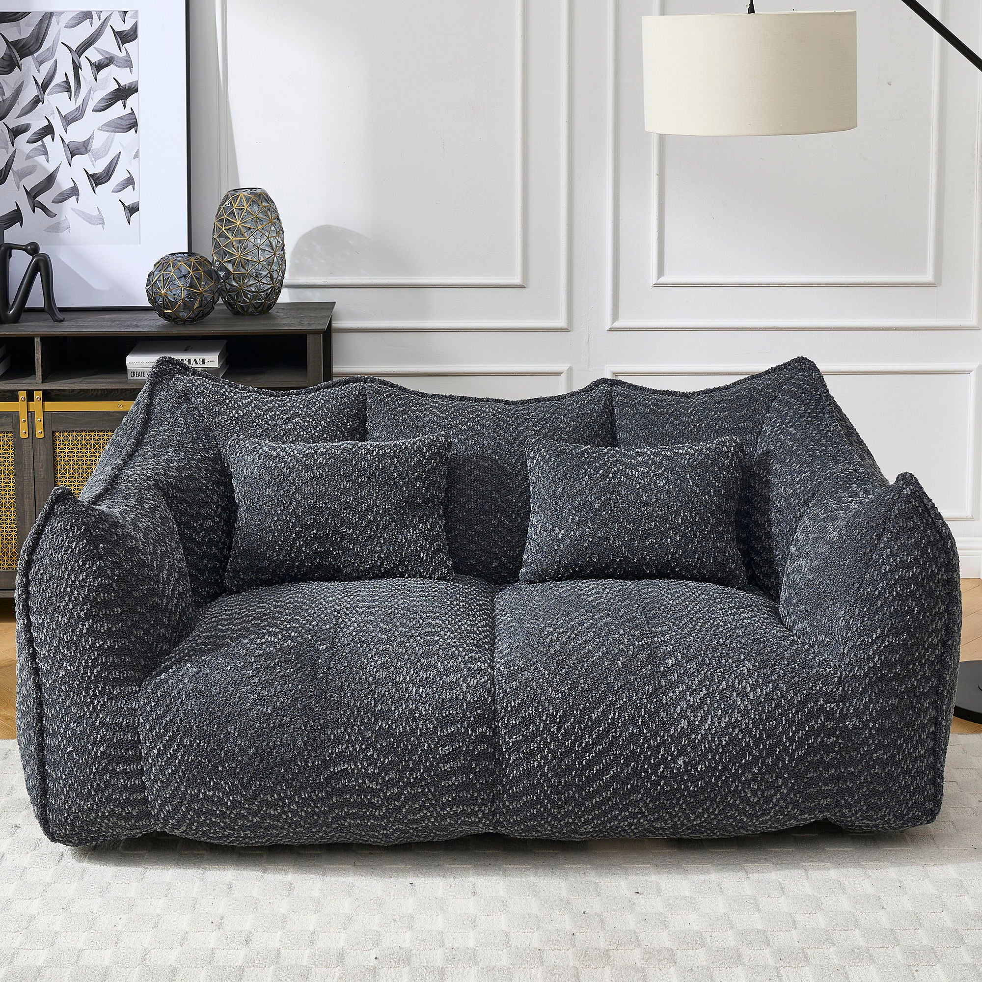 Comfortable Dual Beanbag Chair With High Resilience Foam Core For 2 People - Image 35