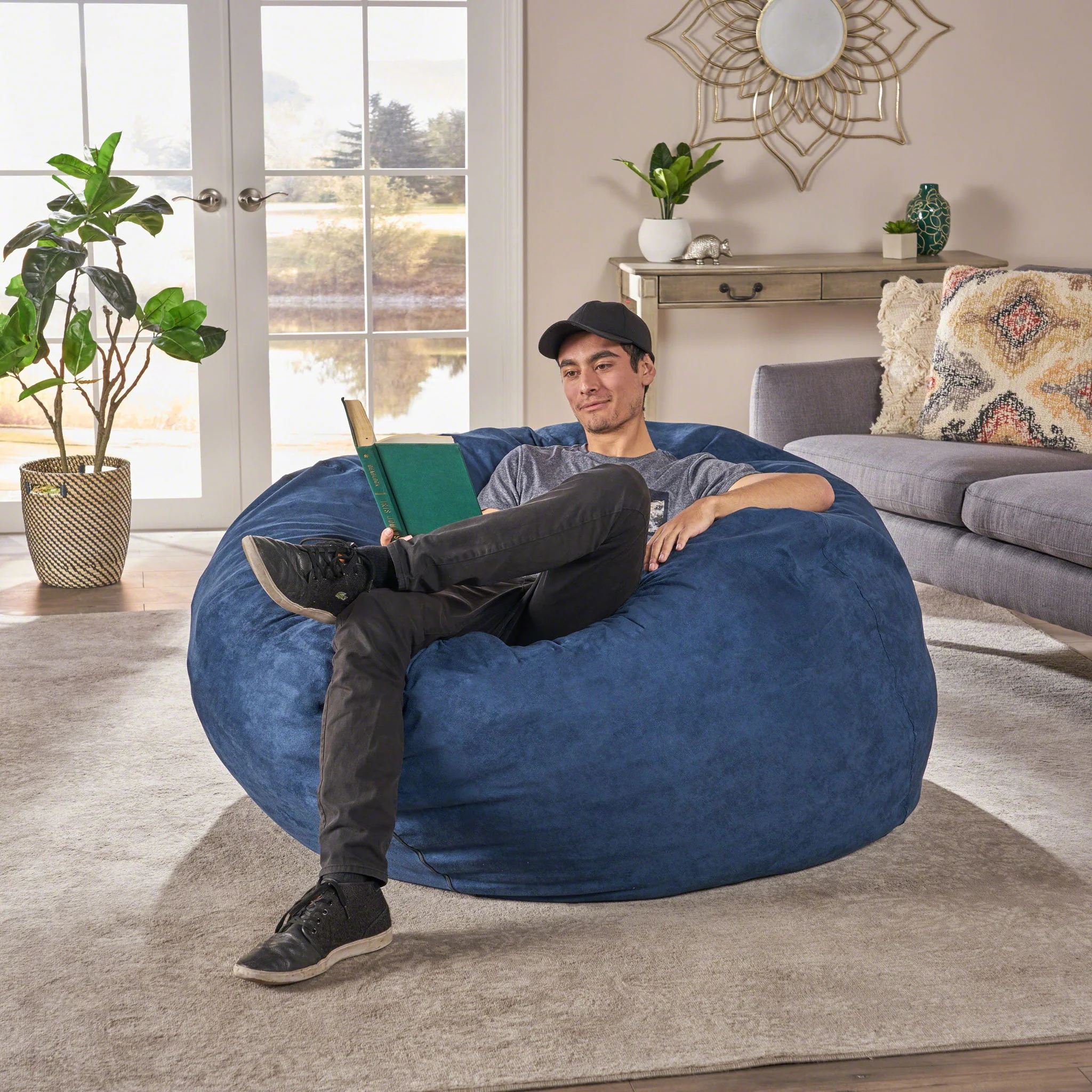 Comfortable High Density Shredded Foam Bean Bag Chair With Removable Cover - Image 5