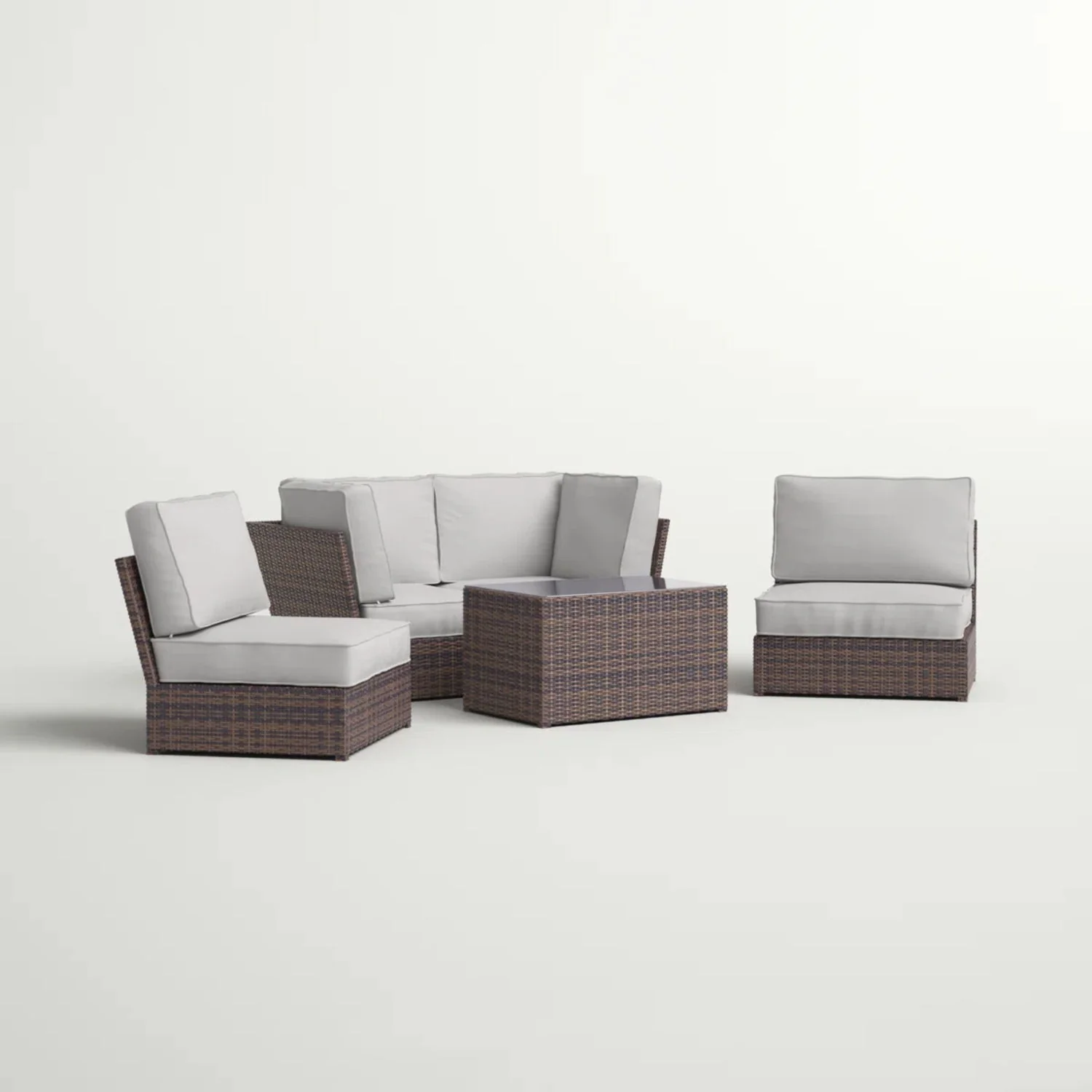 Comfortable Modern Patio Rattan Sectional Set With Cushions - Image 139