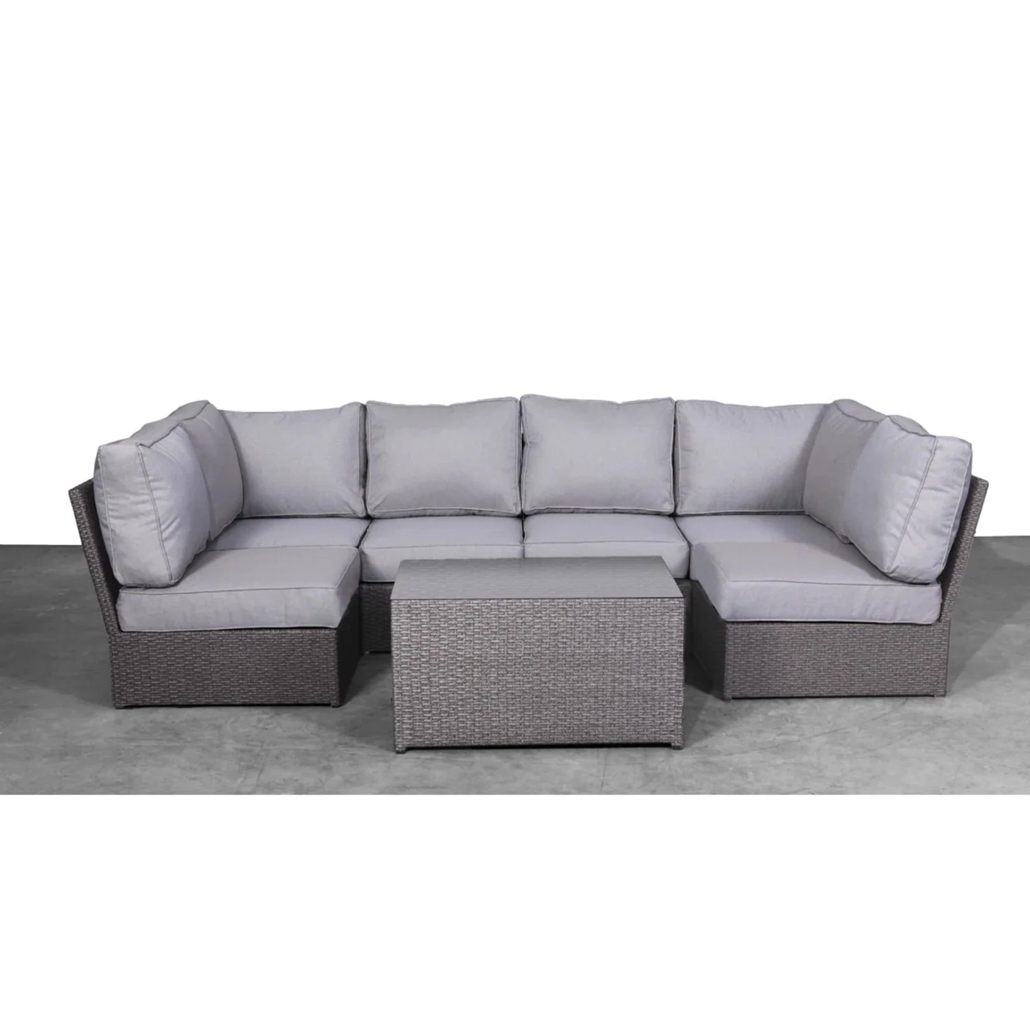 Comfortable Modern Patio Rattan Sectional Set With Cushions - Image 8