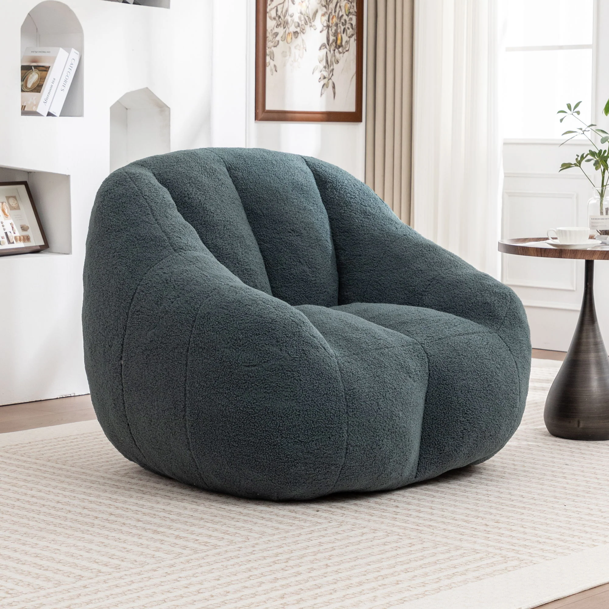 Comfy Bean Bag Chair With Memory Foam Filler, Tufted Soft - Image 44