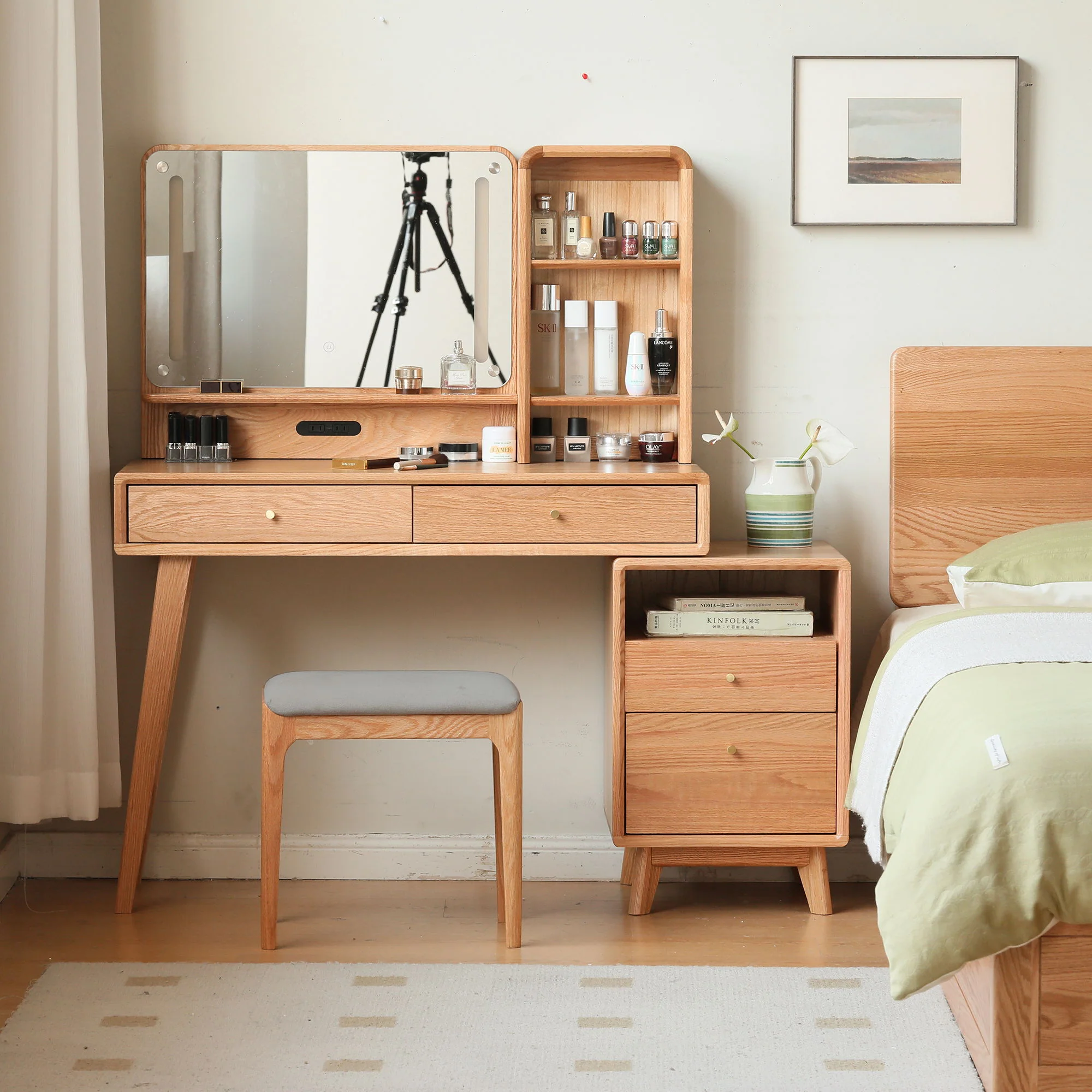 Compact Table Dresser, Accessories Storage Width Drawer - Natural - Image 6