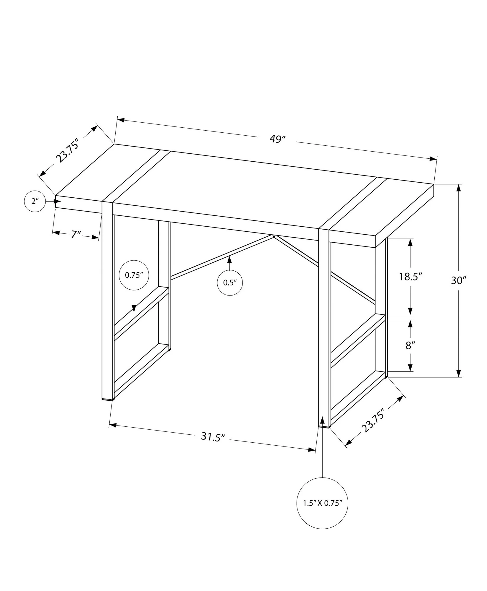Computer Desk For Home Office Laptop, Contemporary & Modern - Image 22