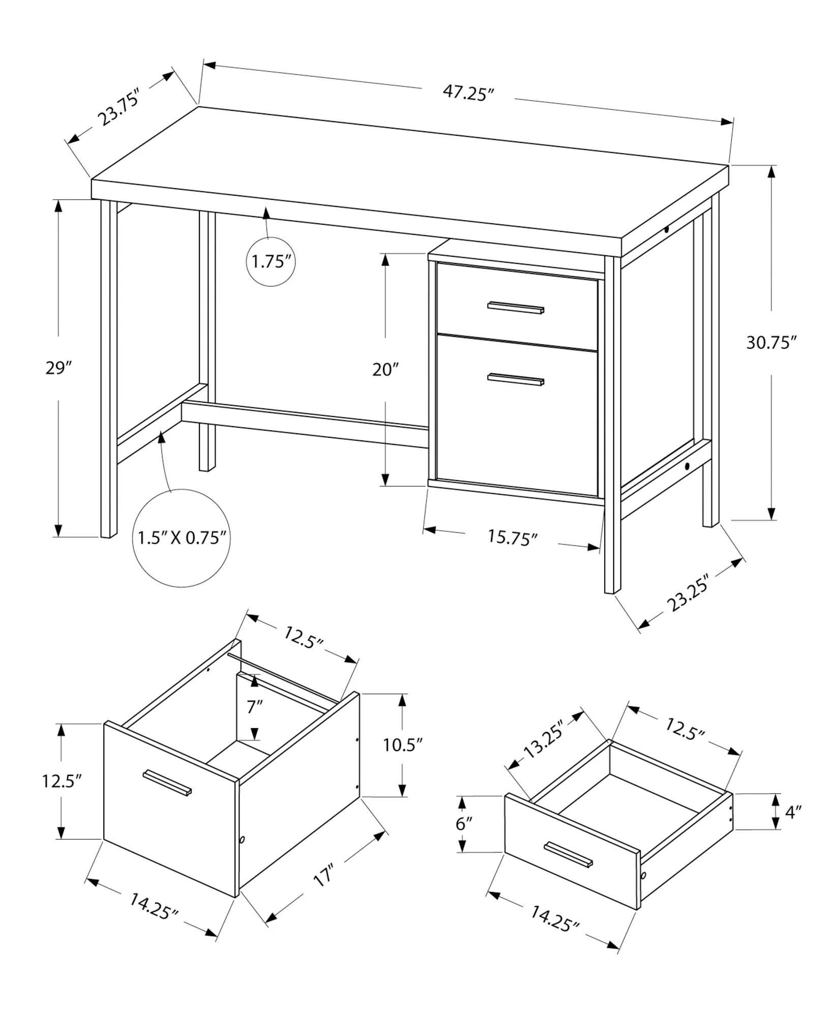 Computer Desk For Home Office, Left, Right Set - Up, Storage Drawers, Modern Design - Image 9