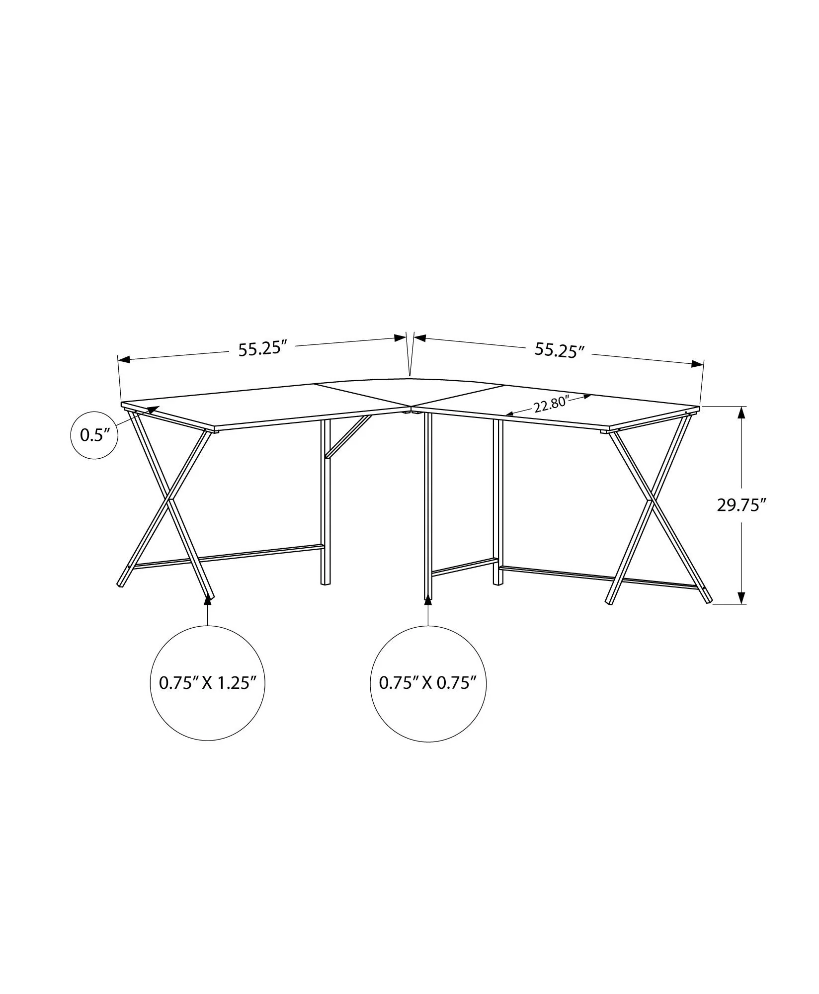 Computer Desk, Home Office, Corner, L Shape, Laptop, Contemporary / Modern - Image 16