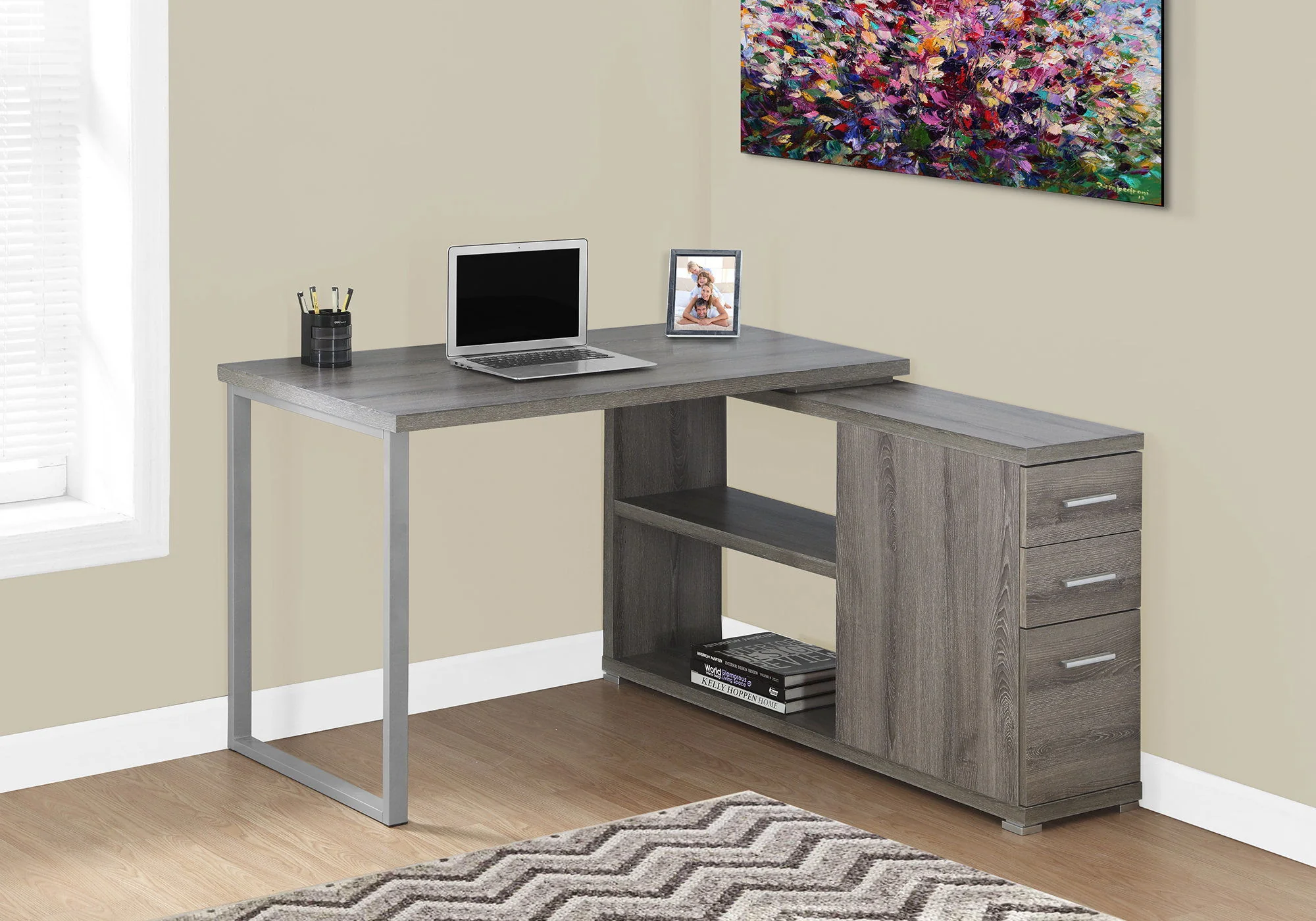 Computer Desk, Home Office, Corner, Left, Right Set - Up, Storage Drawers, L Shape, Laptop, And Contemporary & Modern - Image 18