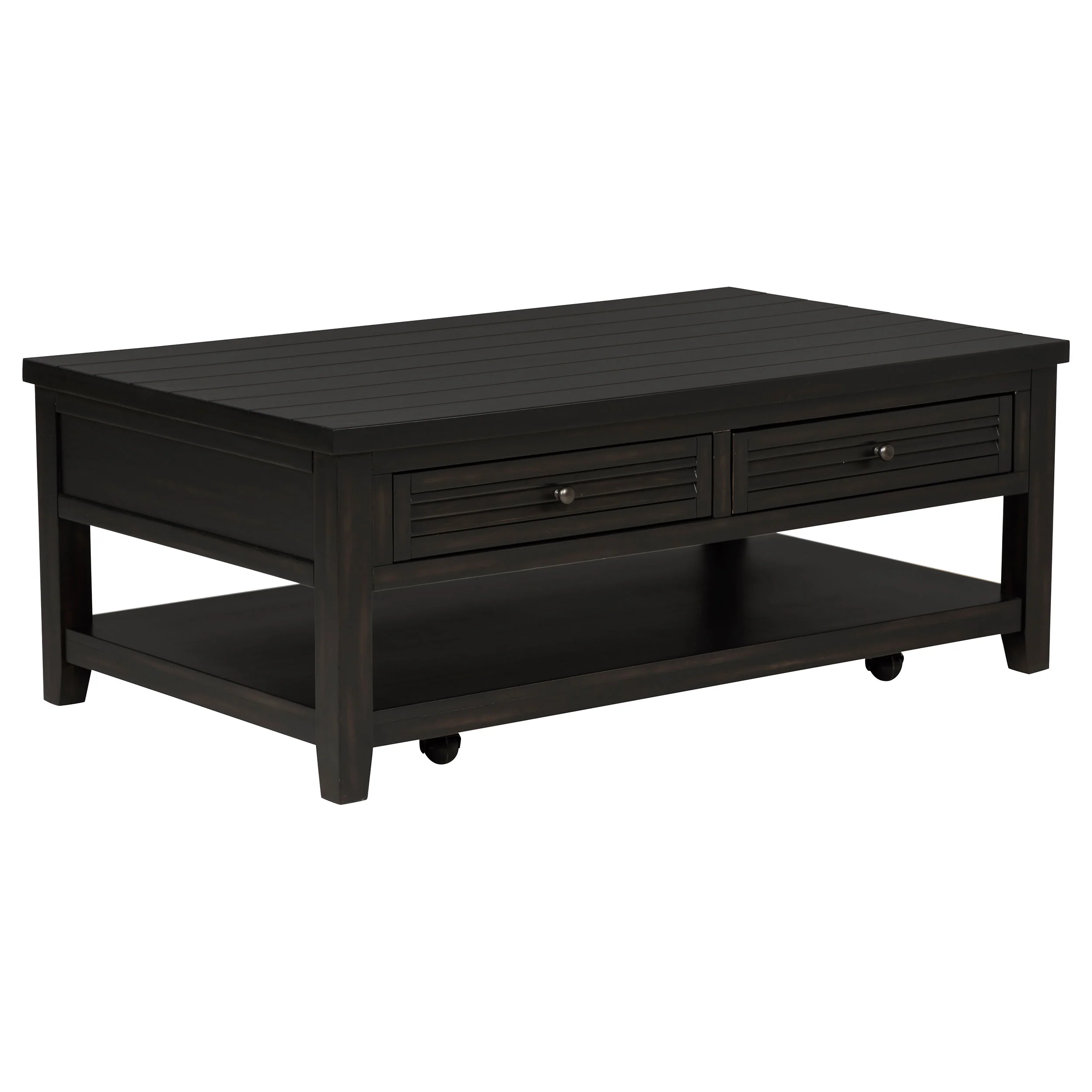 Concord 2-Drawer Coffee Table, Distressed Java