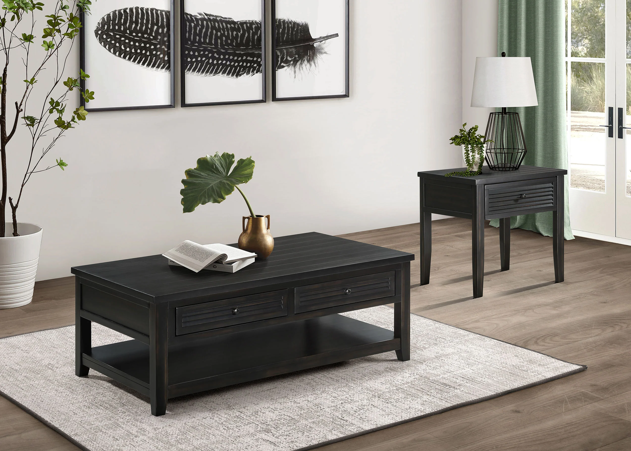Concord 2-Drawer Coffee Table, Distressed Java - Image 7