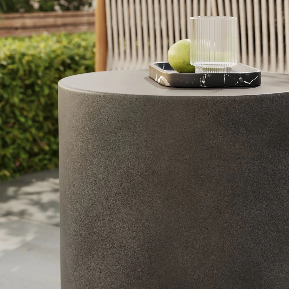 Concrete Cylindrical Stool Side Table for Indoor and Outdoor Spaces and Patios - Image 14