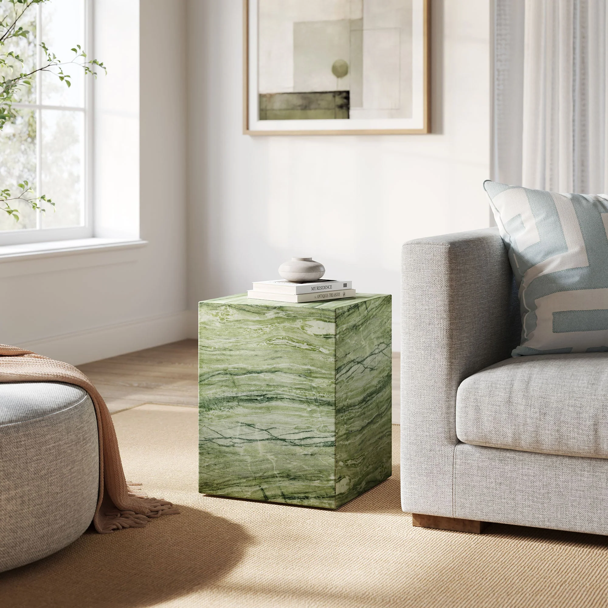 Concrete Indoor Outdoor Table Collection – Modern Durable Accent Tables for Patio - Image 20