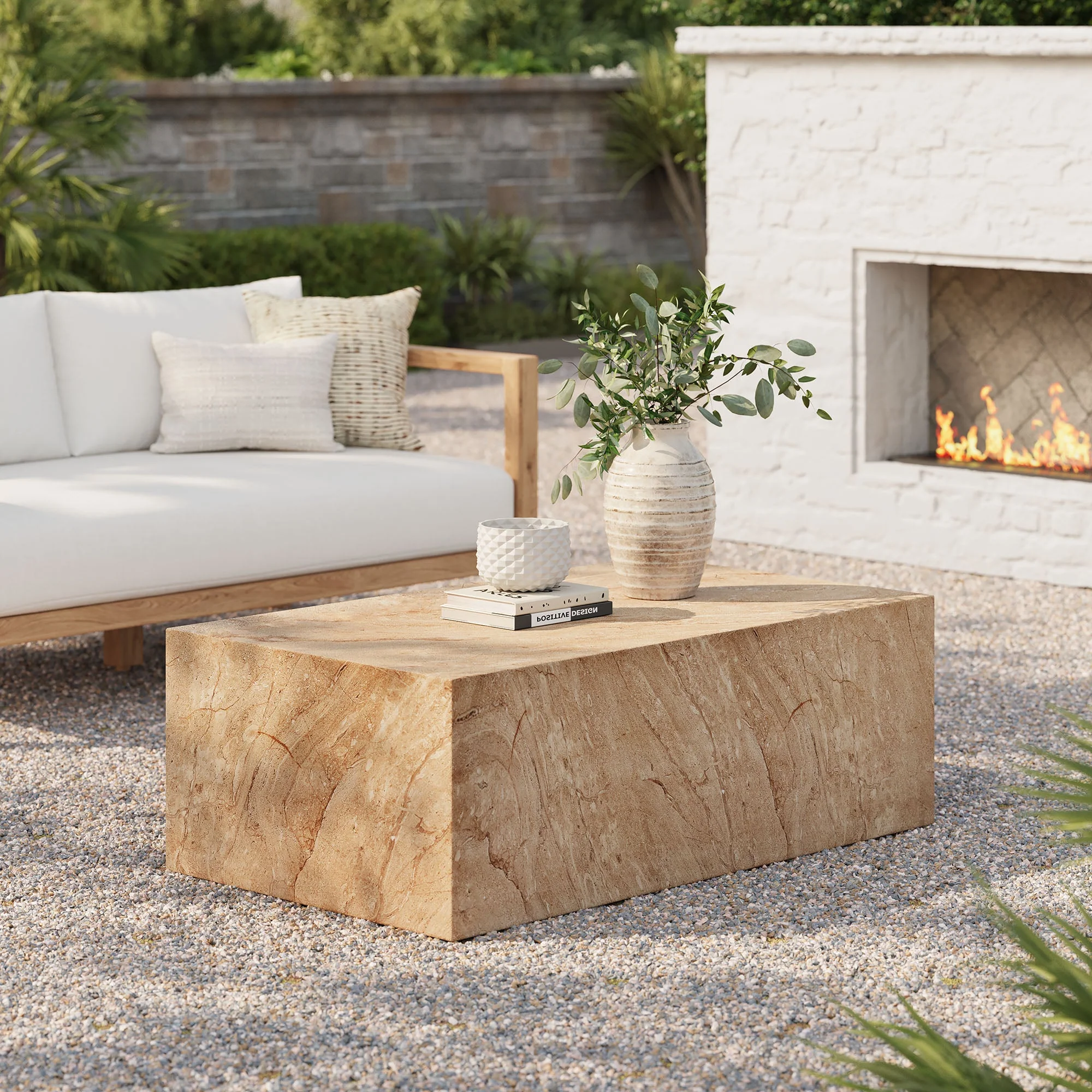 Concrete Indoor Outdoor Table Collection – Modern Durable Accent Tables for Patio - Image 30