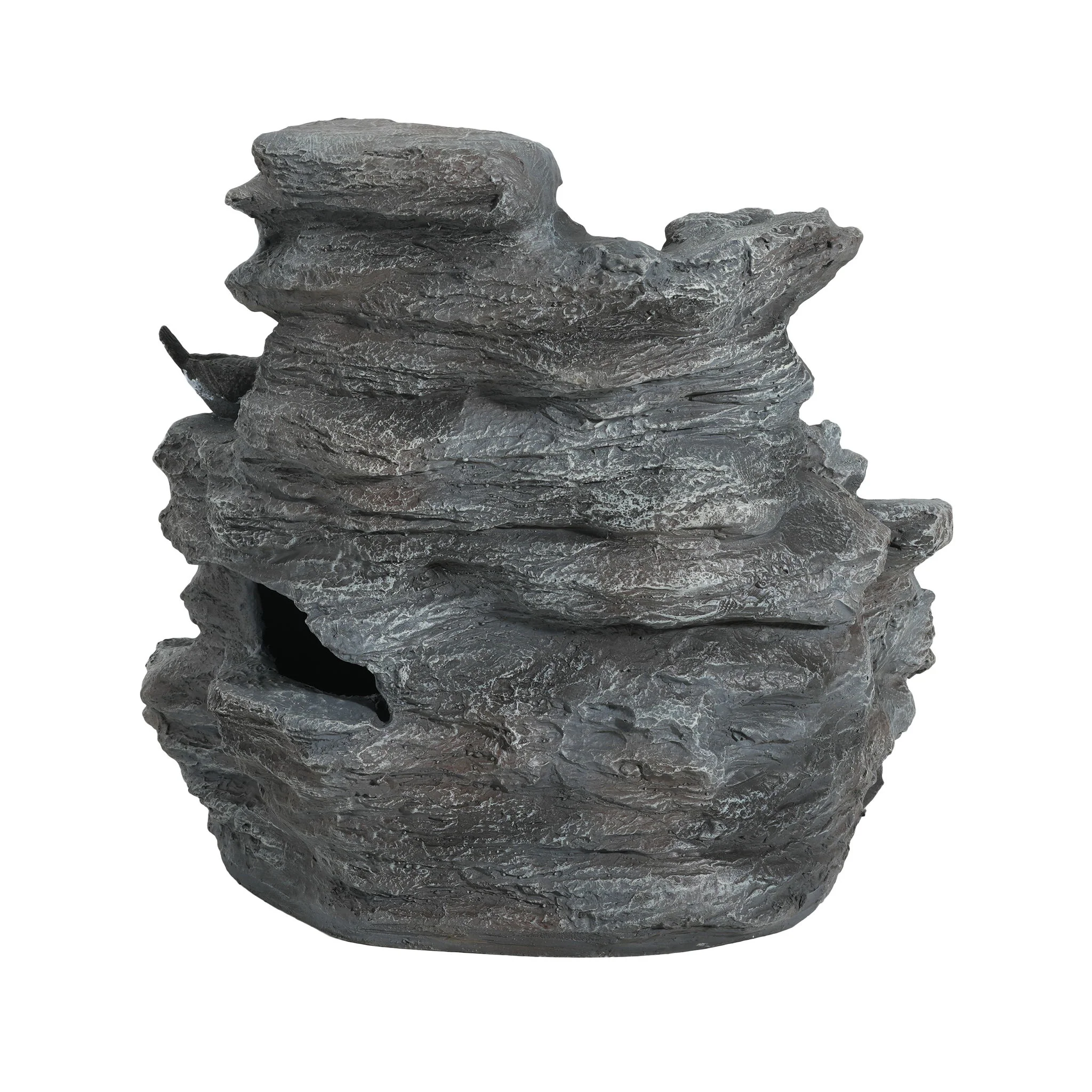 Concrete Rock Waterfall Fountain With LED Lights, Outdoor Garden Decor - Image 14